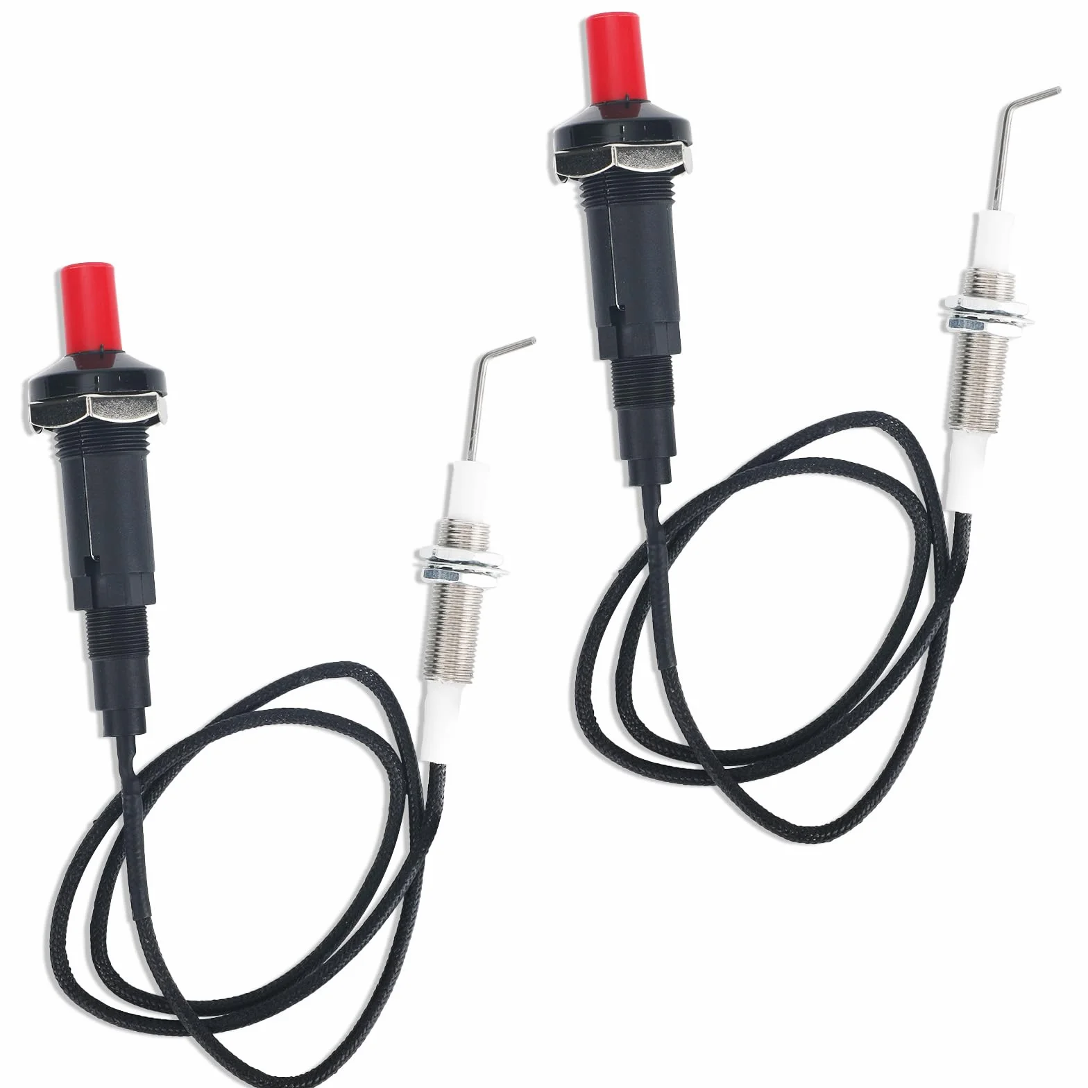 2 Pezzi Accenditore Piezoelettrico Pulsante per Gas Propano, Accenditore Piezoelettrico con Ago di Accensione a Vite Accessori Pratici per Accendisigari da Cucina Forno Camino a Gas