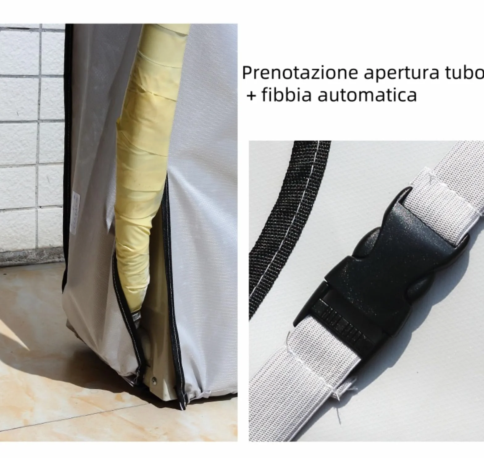 Copri Motore Condizionatore Esterno Anti-Neve Anti-Polvere con Fibbia Fissa, Tessuto Oxford Resistente al Sole e All'Umidità