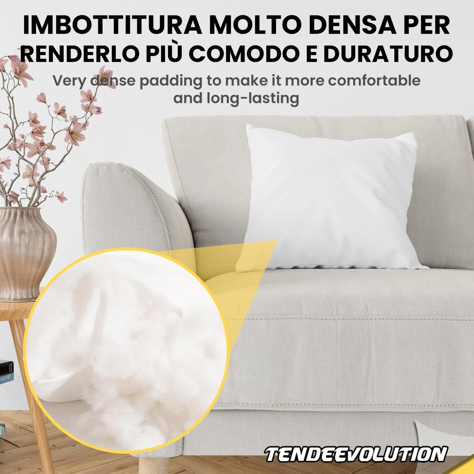 Cuscino divano TENDEEVOLUTION 70x70 cm Poliestere Anallergico Fodera TNT