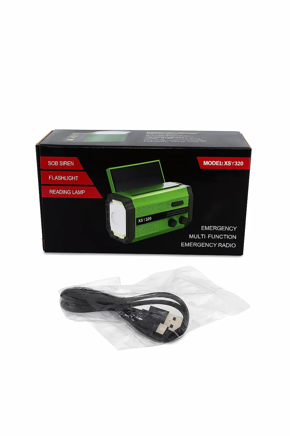 Radio a manovella di emergenza 5000 mAh 18500 mWh AM FM portatile con pannelli solari SOS torcia