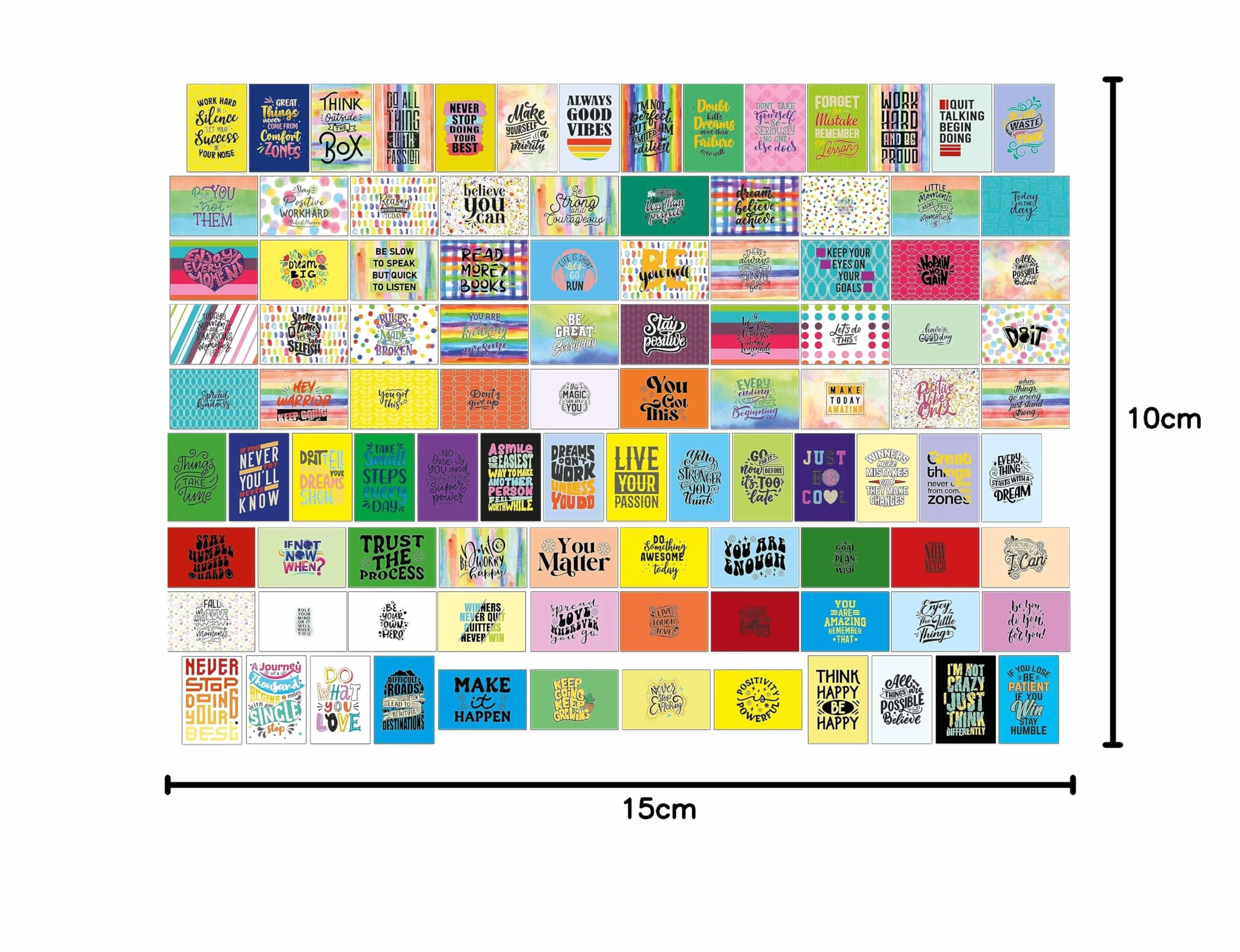 100 cartoline motivazionali e ispiratrici – 100 diversi disegni