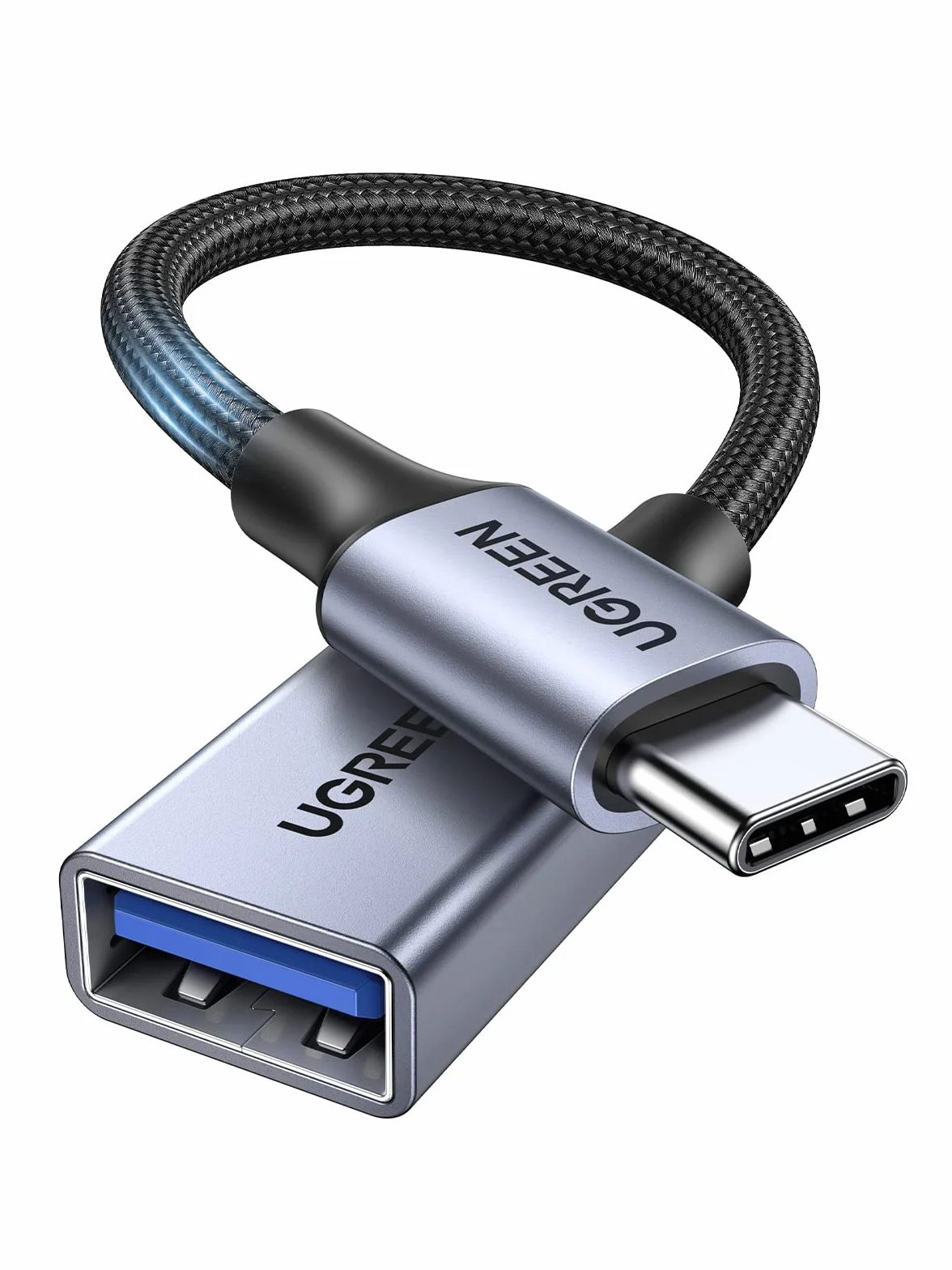 UGREEN Adattatore OTG Tipo C Maschio a Femmina USB 3.0 5 Gbps Nylon Intrecciato