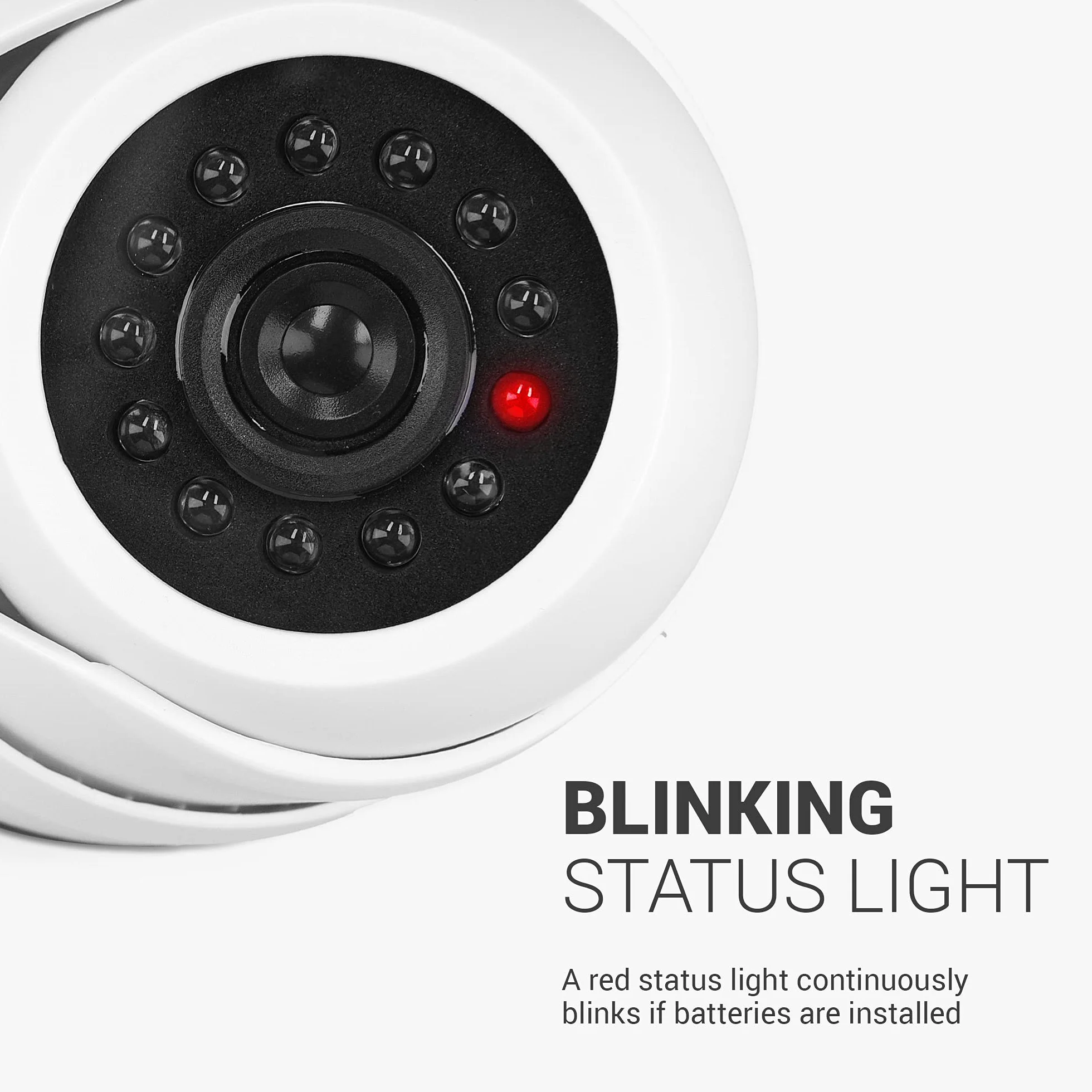 kwmobile Set 2x Finta Telecamera Sorveglianza a Cupola con LED - Dummy Camera Videosorveglianza - Bianco