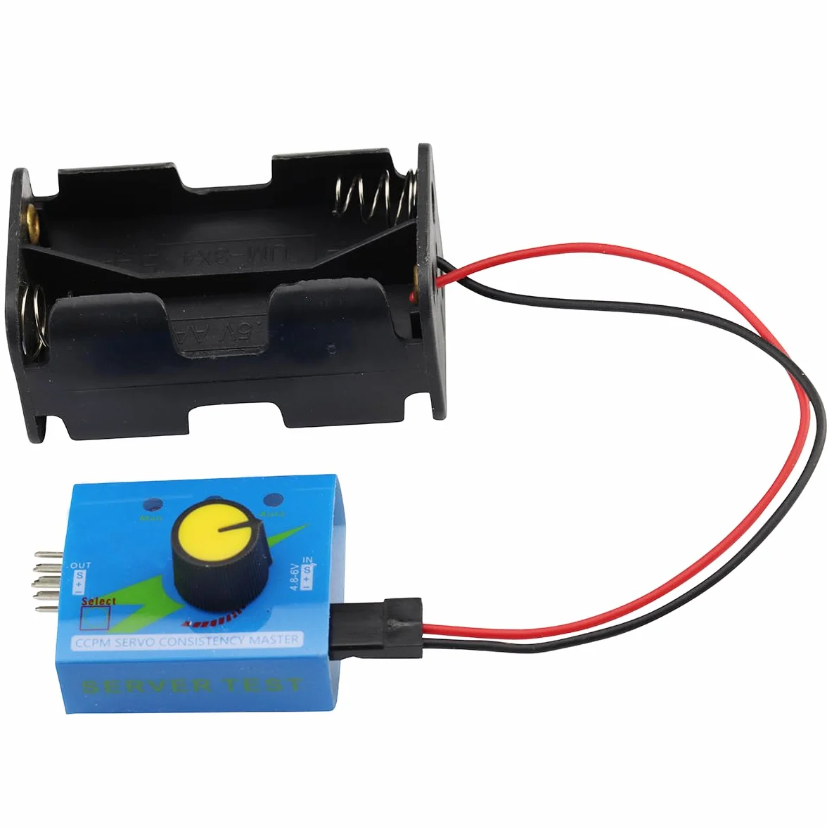 Custodia portabatterie 4 celle 6V AA connettore 2P JR servo tester 3 canali motore ESC modulo per elicottero auto barca robot