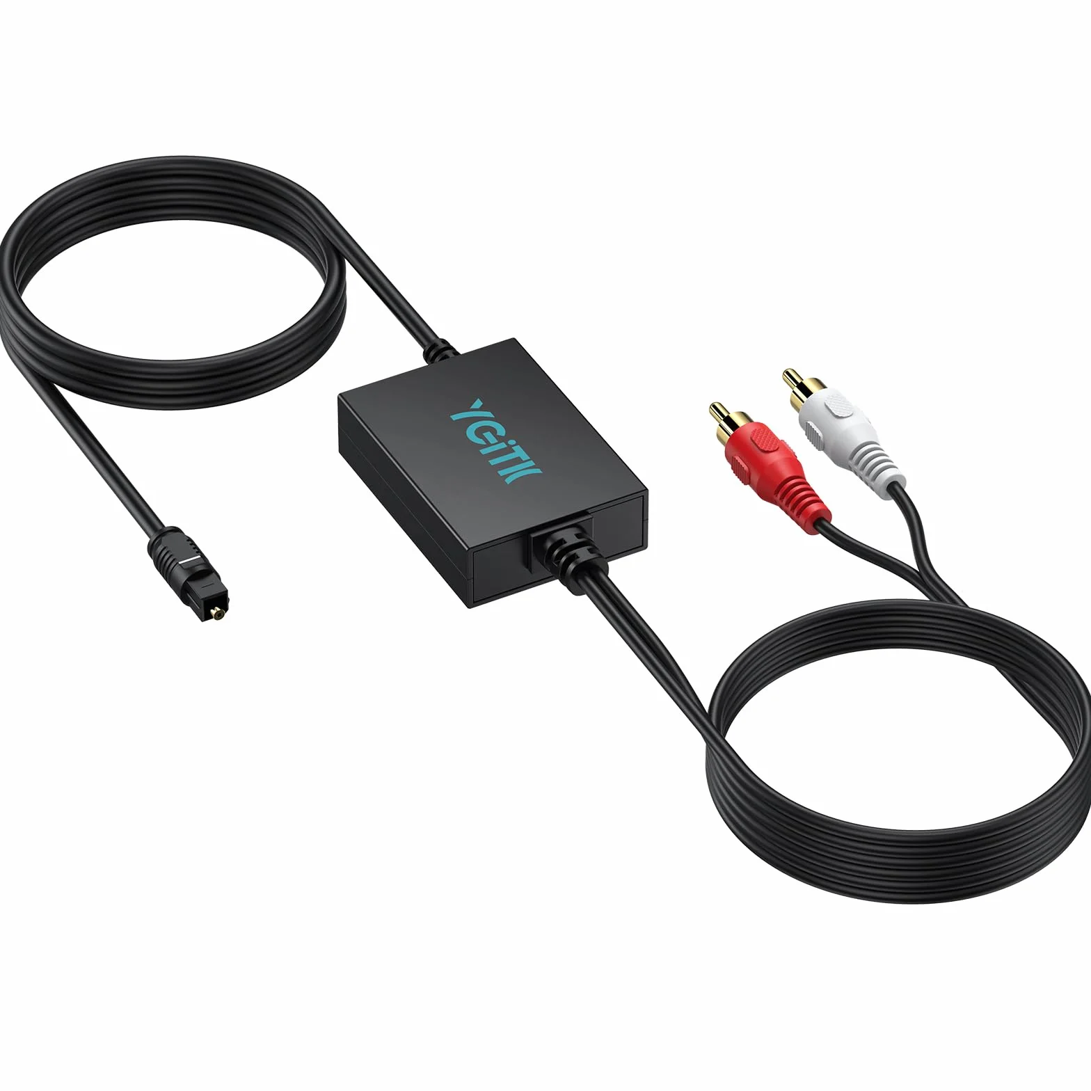 Konwerter Optyczny na RCA z Kablem 2.1m, DAC Cyfrowy Audio 192kHz/24bit do TV, Blu-ray, Konsola