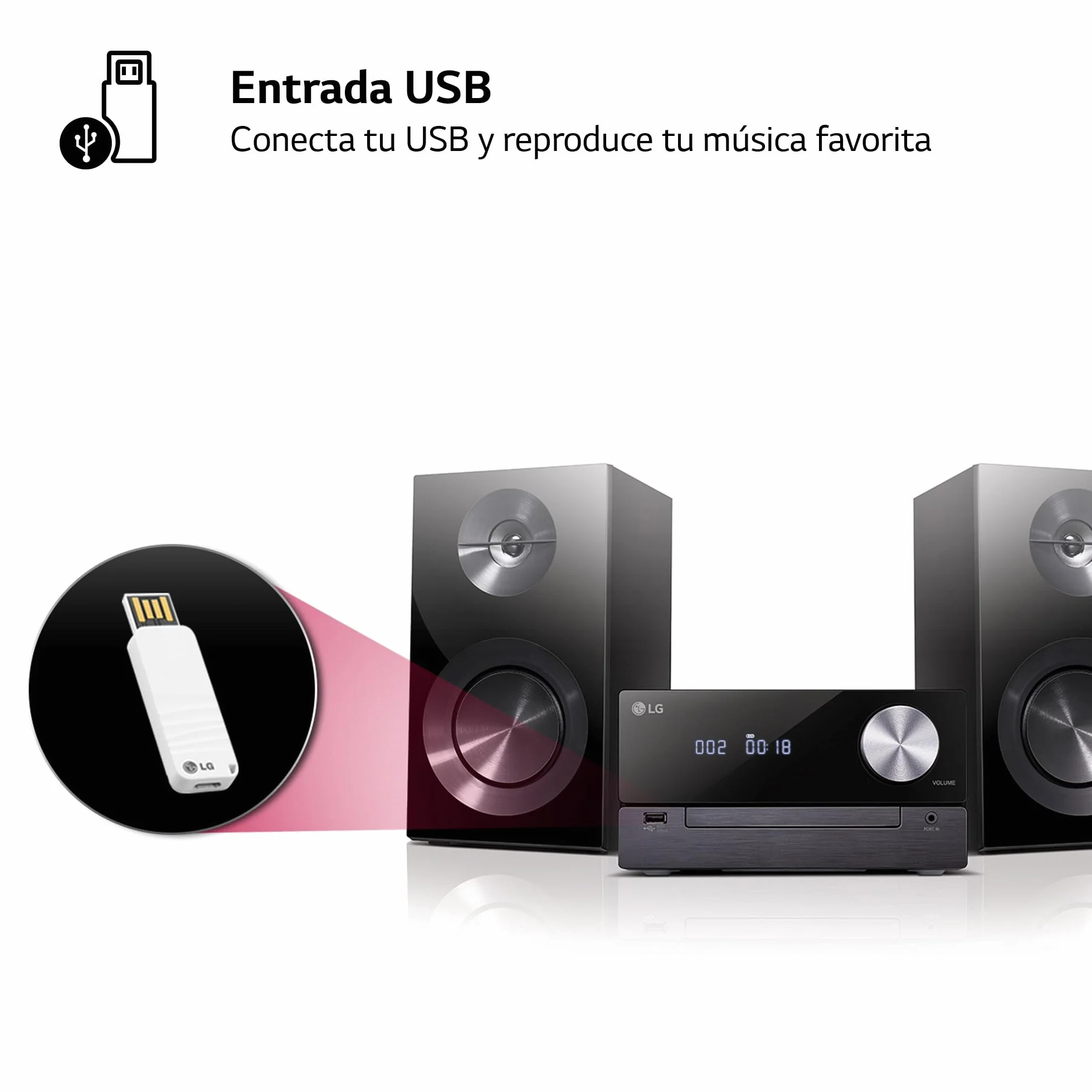 LG Impianto Stereo Casa Micro Hi Fi 2.0 Ch 100W Bluetooth USB CD MP3 DAB+ FM Equalizzatore Nero