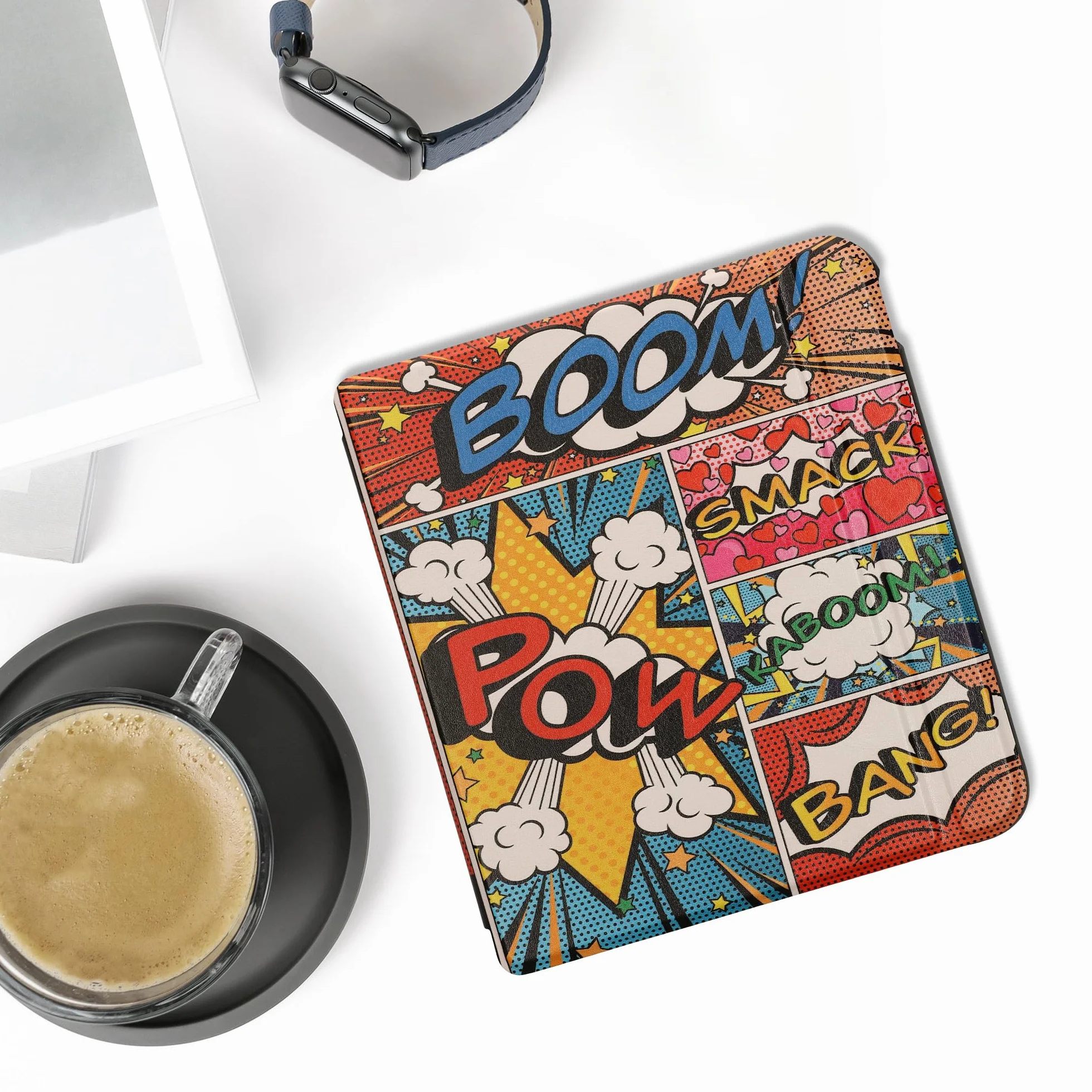 kwmobile Custodia Kobo Libra Colour Cover Flip Case multicolore Pop Art