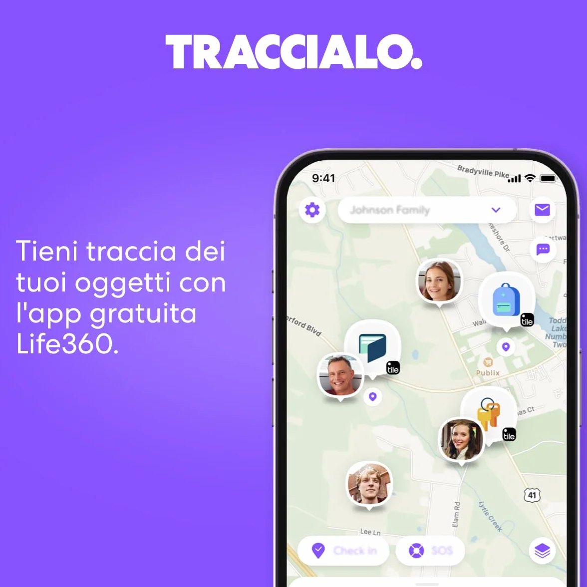 Tile by Life360 Pro Bluetooth Tracker for Keys, Bags, iOS Android, 1-Pack (Nero)