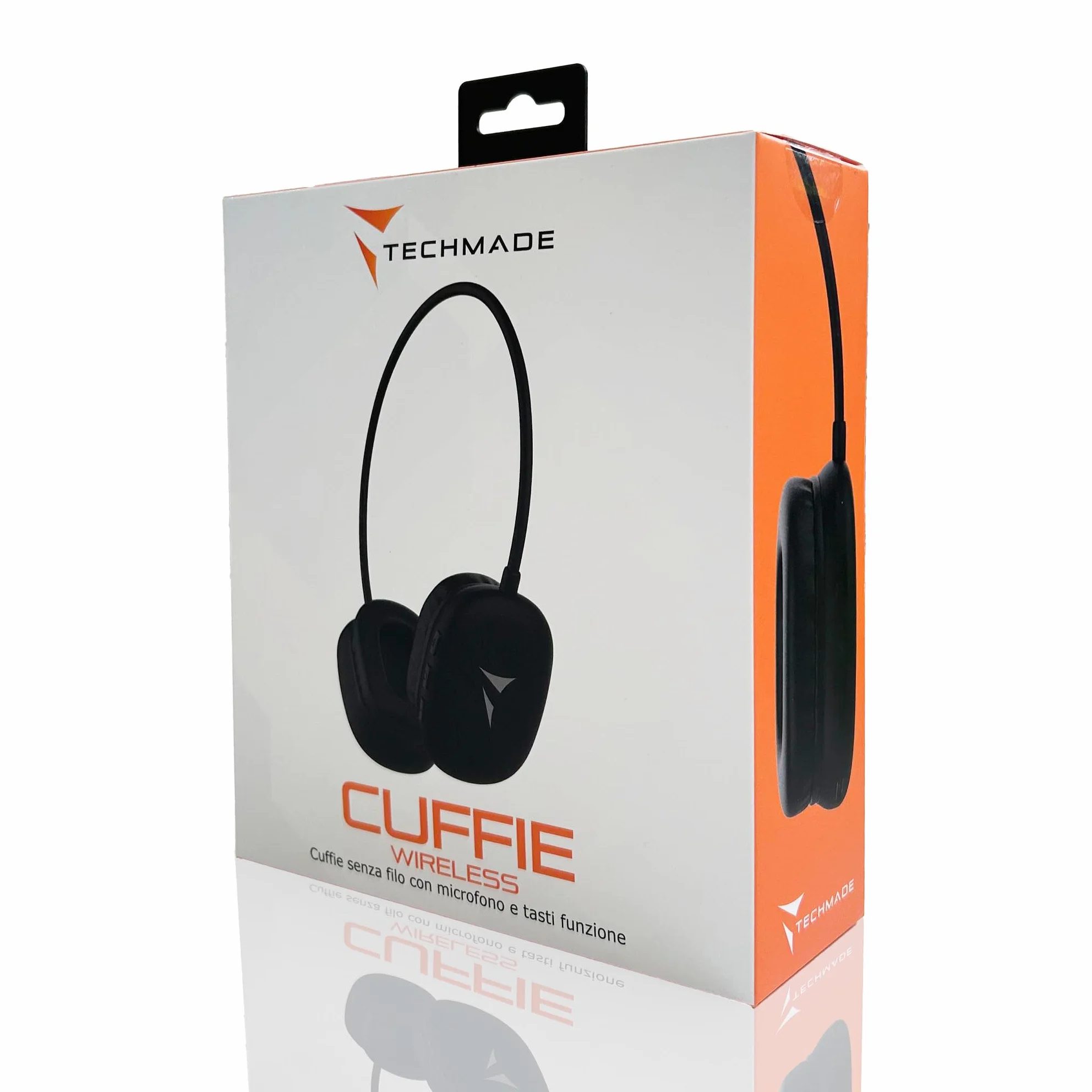 TECHMADE Mini Cuffie Wireless Bluetooth 5.4 Compatte con Jack 3.5 mm Audio Stereo USB-C NERO