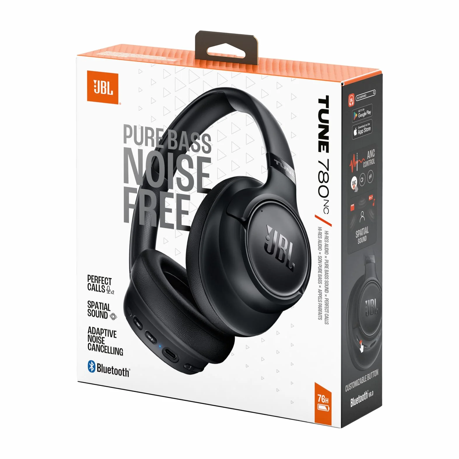 Cuffie Over-Ear JBL Tune 780 NC Bluetooth Wireless Cancellazione Adattiva del Rumore Nero