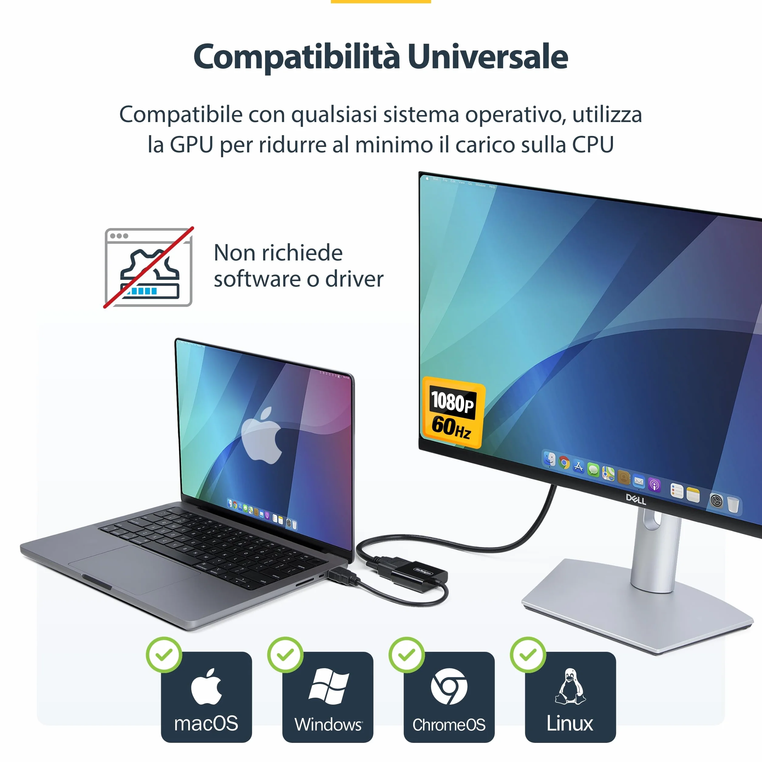 StarTech.com Adattatore HDMI a VGA Convertitore Video Attivo 1080p