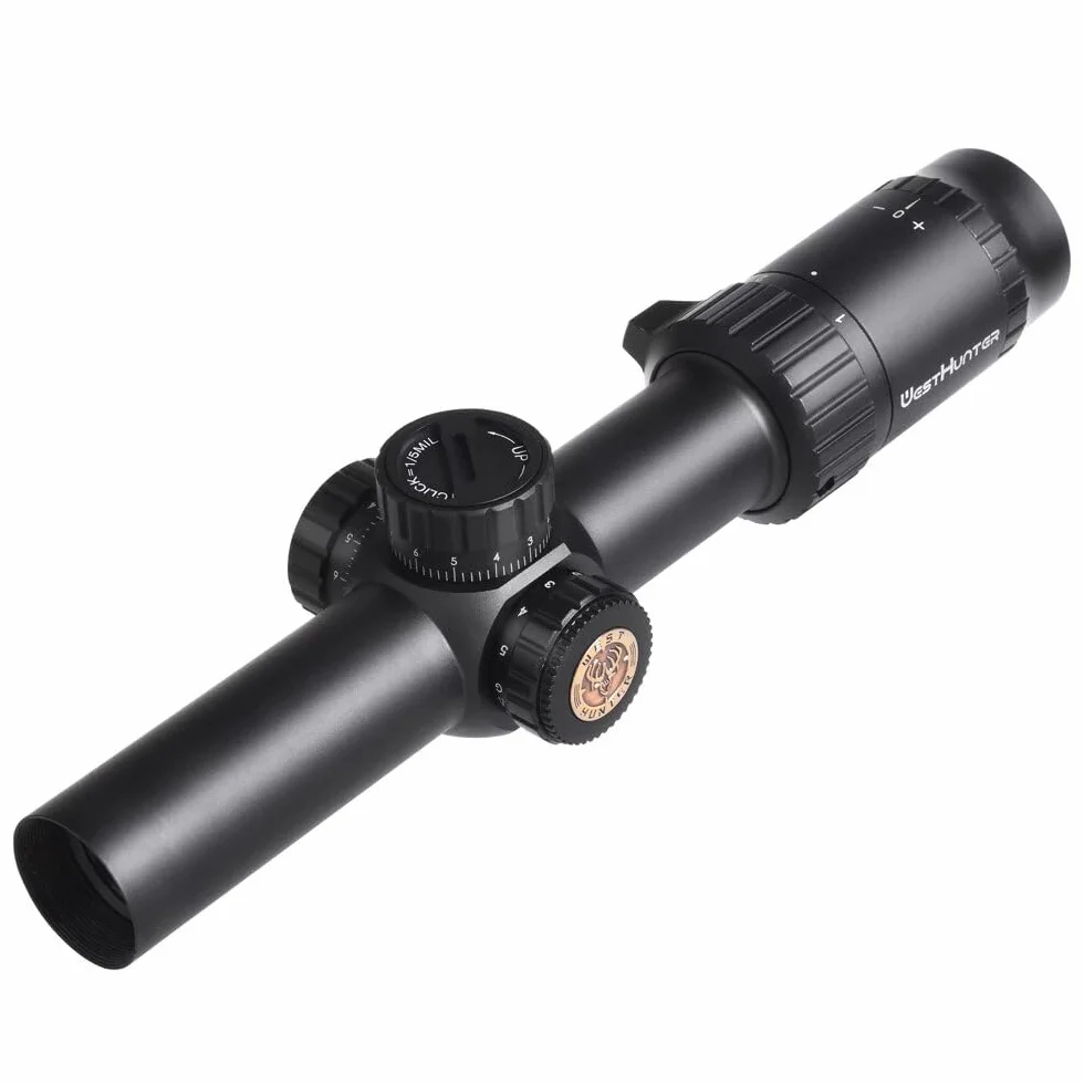 WestHunter Optics HD 1-6x24 IR LPVO Mirino Telescopico 30 mm Illuminazione Rosso/Verde Tattico 1/5 MIL Cannocchiali per Fucile