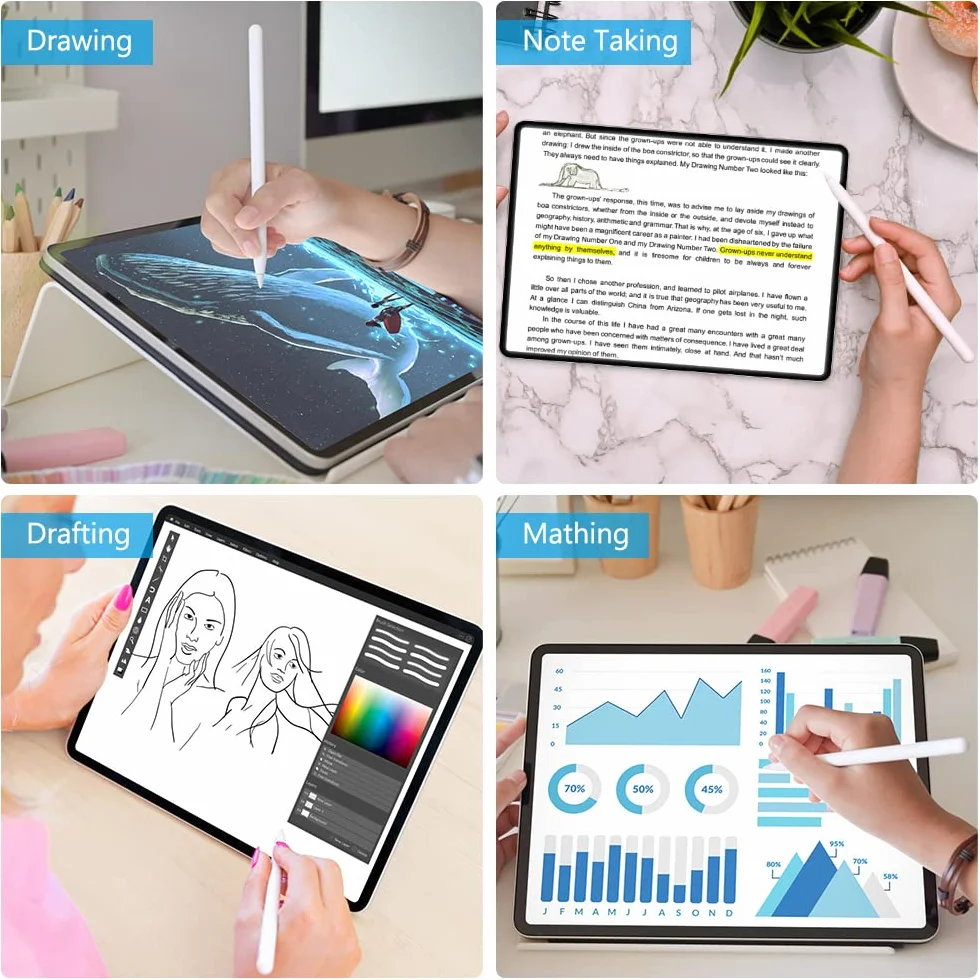 flintronic Punta per Apple Pencil, 3 Pezzi, Alta Sensibilità, Ricambio, Compatibile con 1a e 2a Generazione, Bianco
