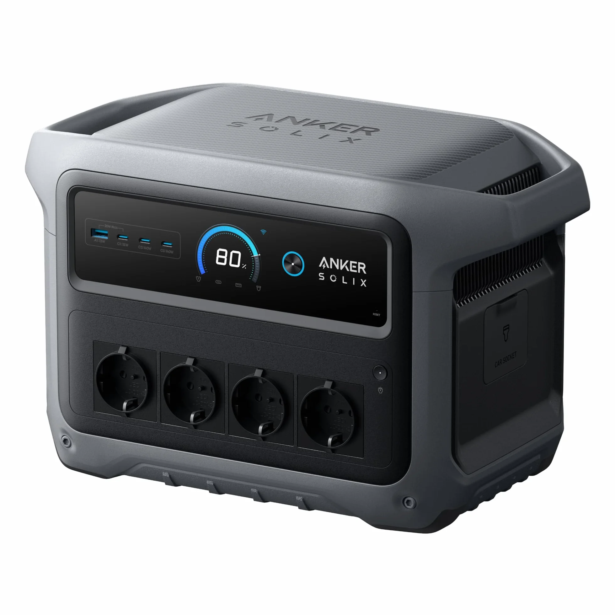 Anker SOLIX C1000 Gen 2 stazione di energia portatile, generatore solare da 2000W (picco 3000W), ricarica completa in 49 minuti, batteria LiFePO4 da 1024Wh per backup domestico, interruzioni di corren