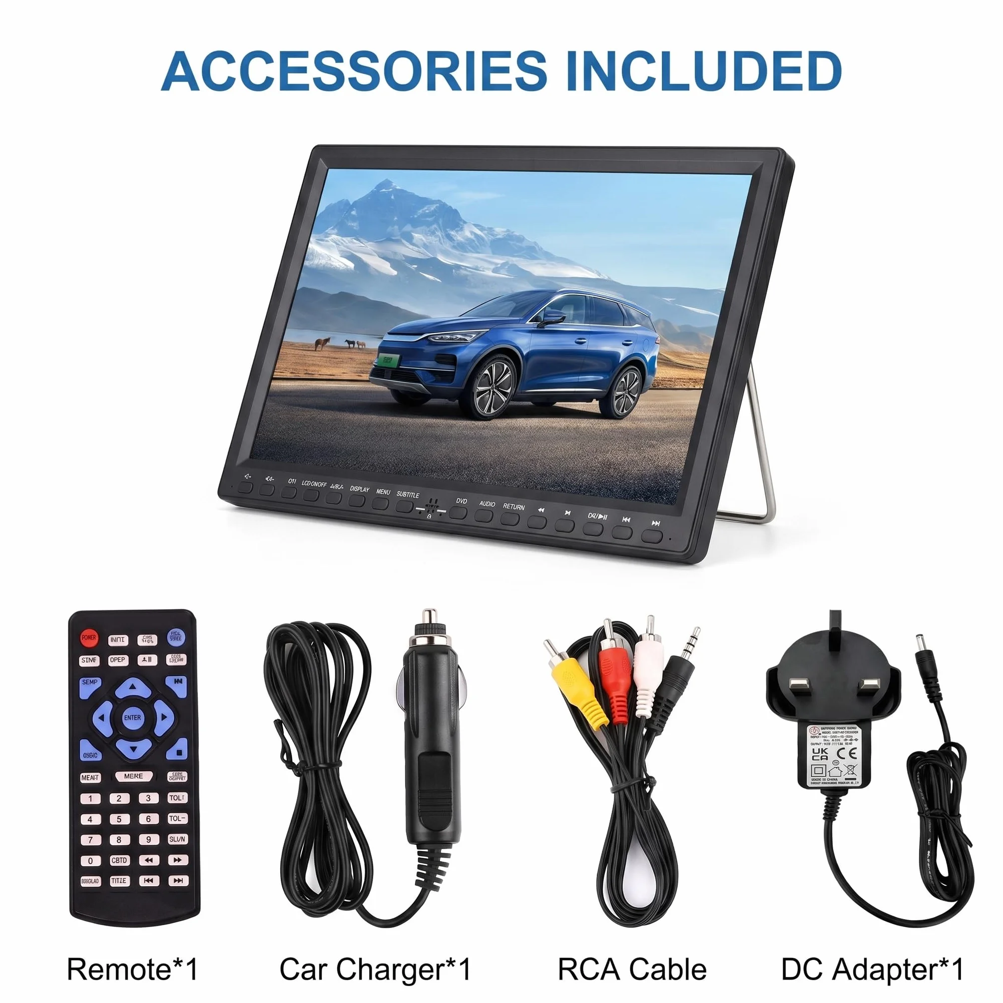 Lettore DVD portatile 16,9 pollici schermo girevole 14,1 pollici supporto poggiatesta MP4 720P RMVB batteria ricaricabile