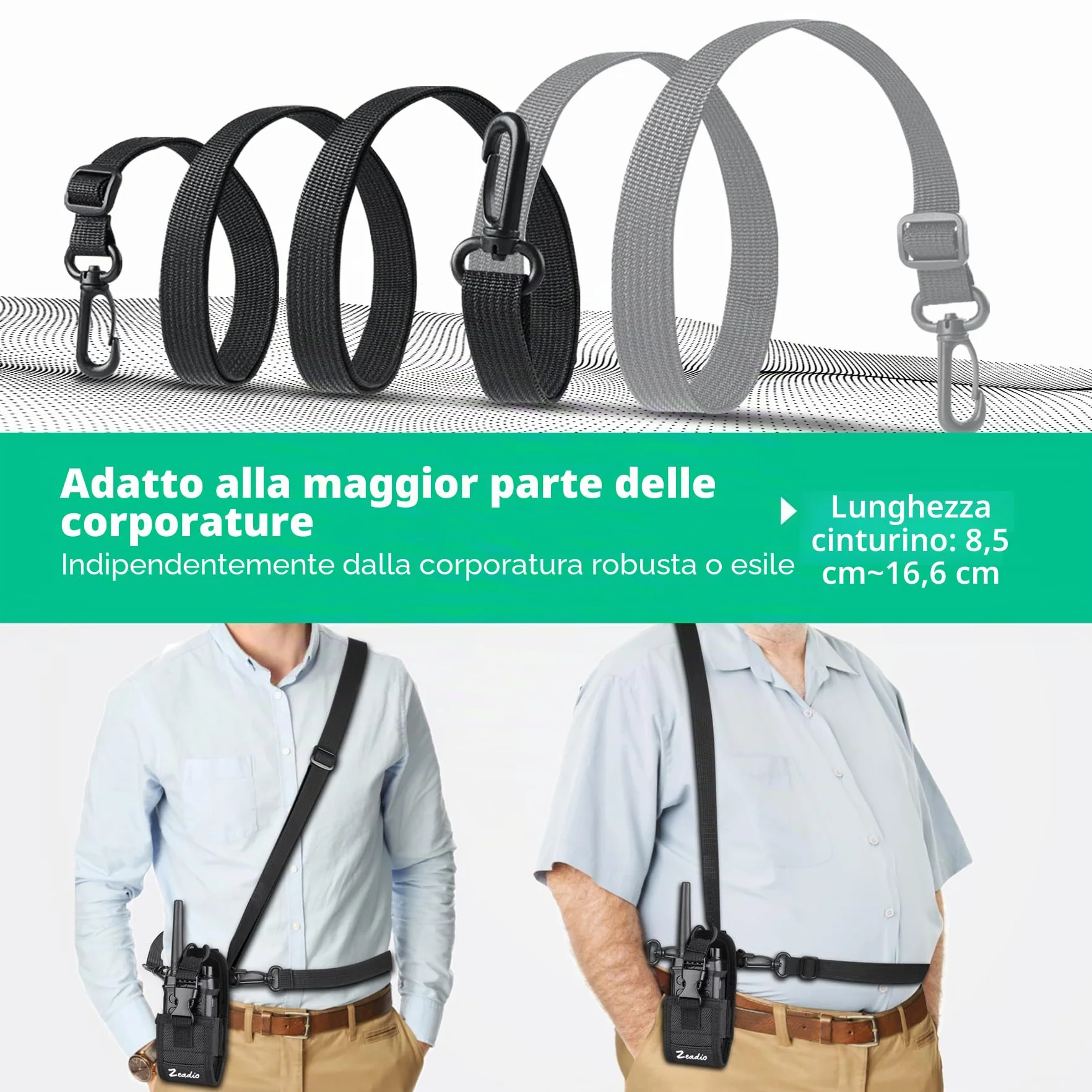 Zeadio Fodero Universale per Radio Bidirezionali, Custodia Durevole per Walkie Talkie ZNC-D