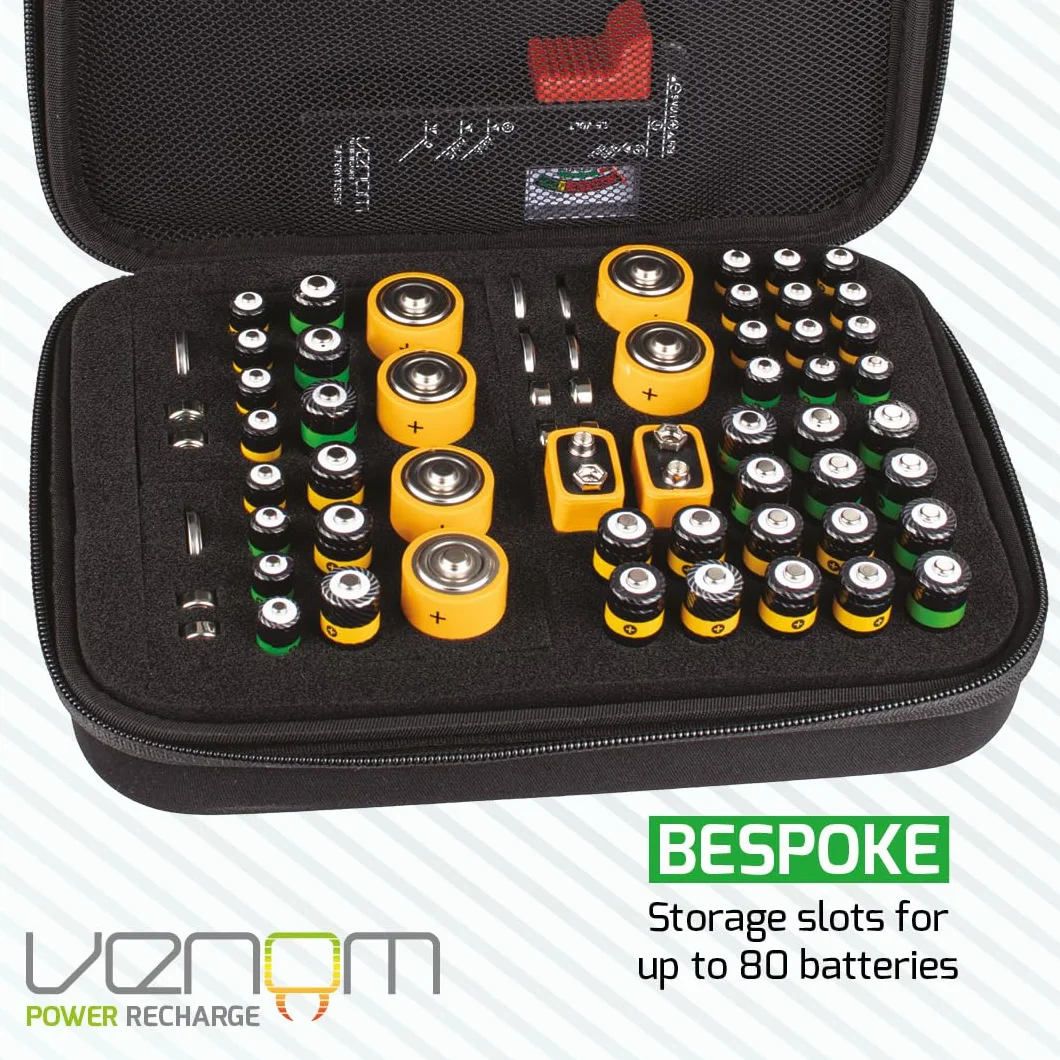 Venom Custodia per batteria e organizer con tester di carica