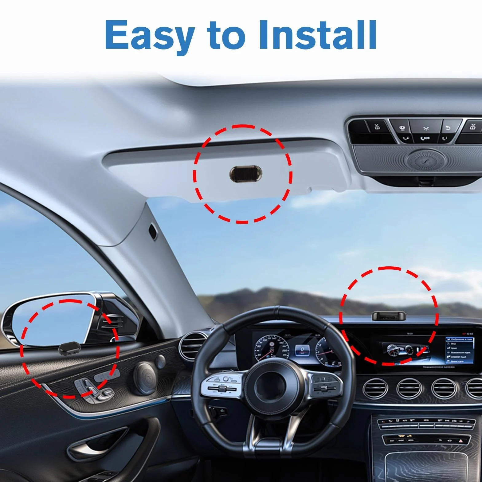 Allarme Auto Anti Vandalo Lampeggiamento Notturno Automatico Monitoraggio Antifurto 2pcs