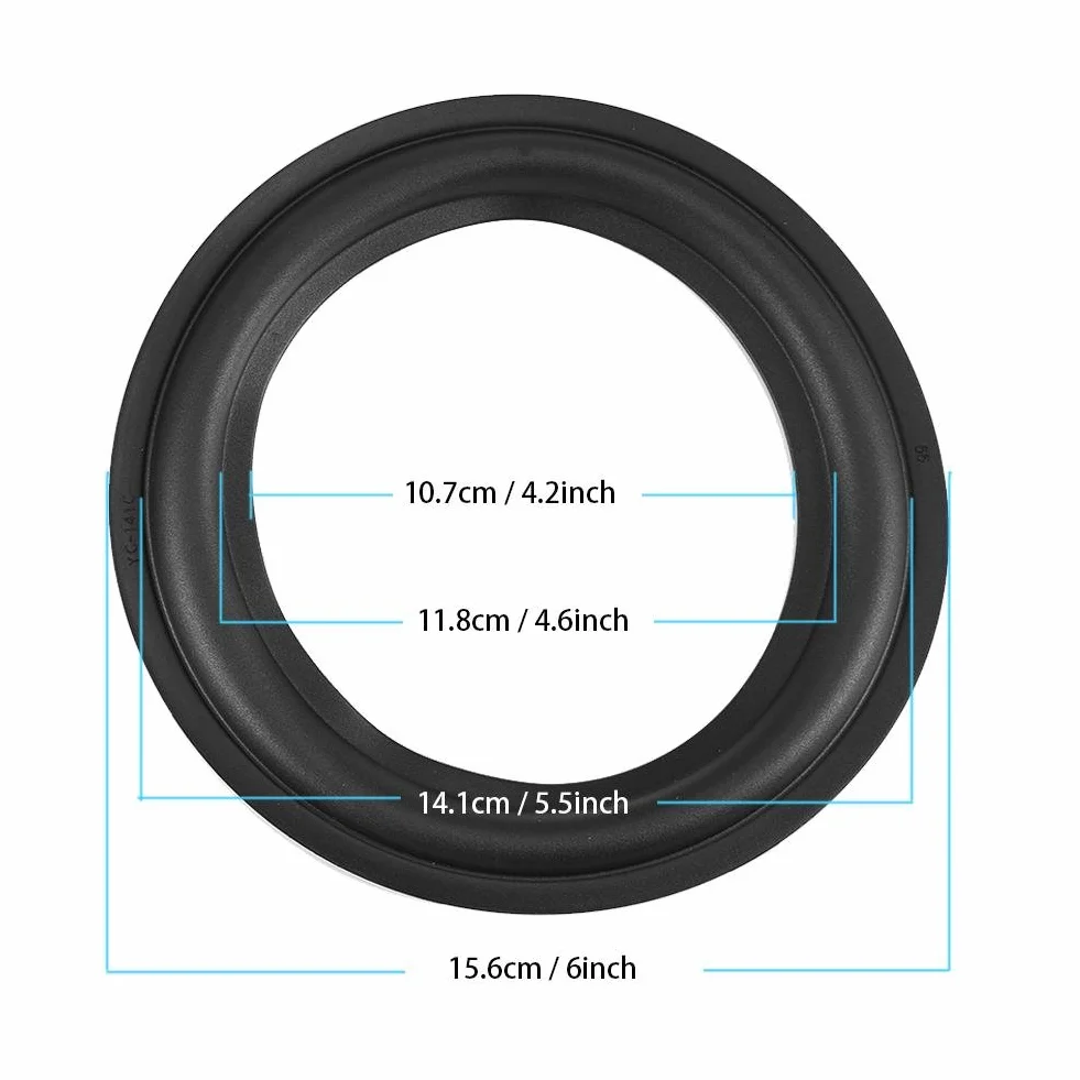 Kit riparazione surround altoparlante 156mm anelli bordo gomma perforata 2 pezzi