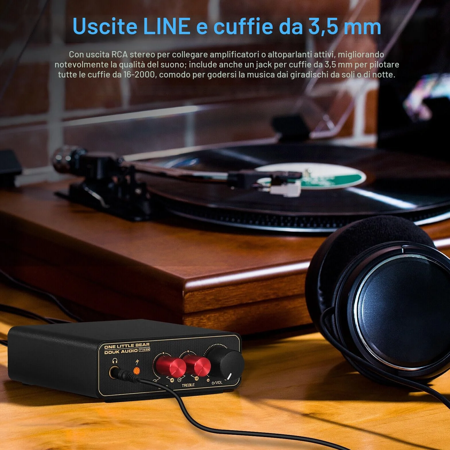 HiFi MM/MC RIAA Phono Preamp Giradischi Preamplificatore LP Vinyl Turntable (T14-EQ)