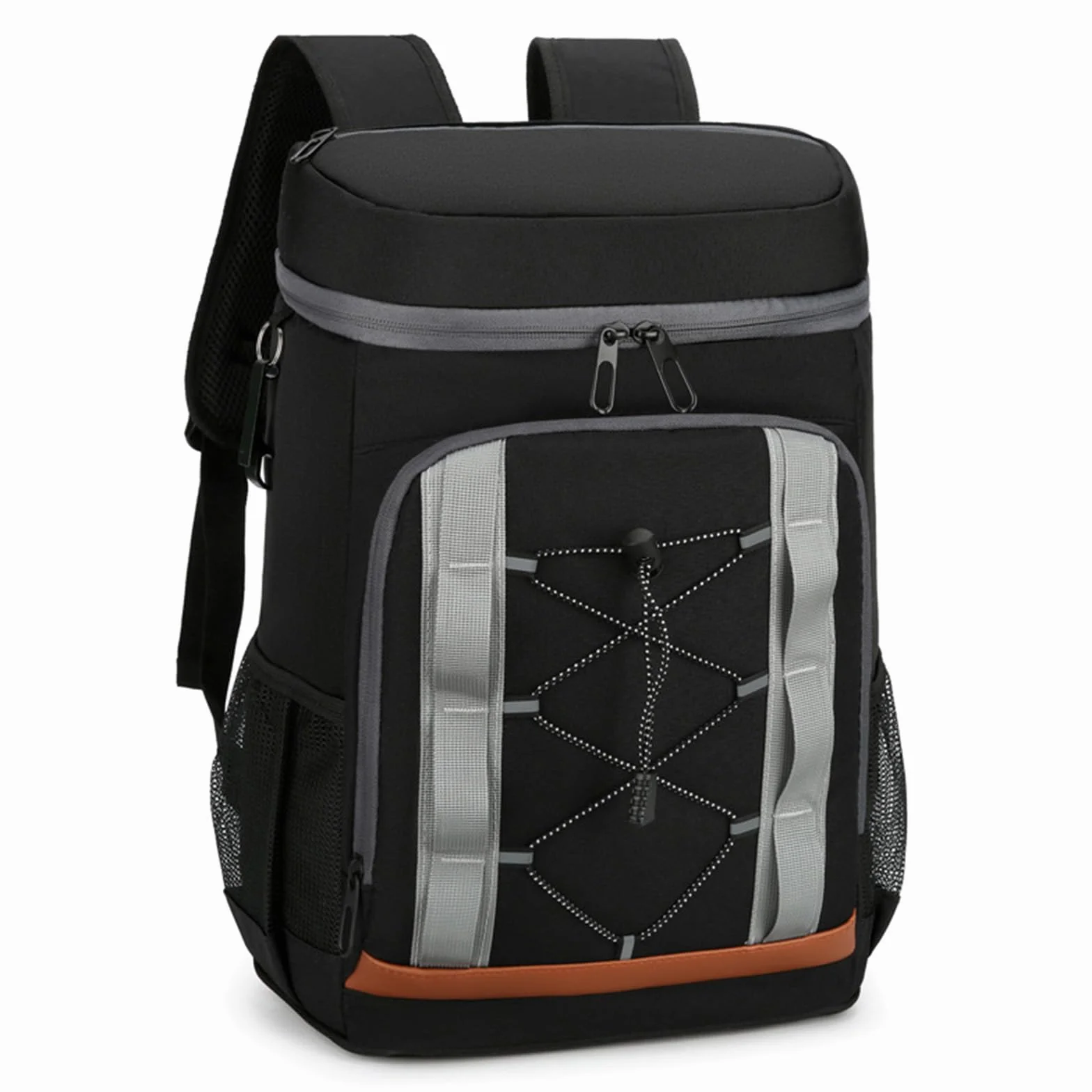 Zaino termico termico da 30 l, grande capacità, per picnic, picnic, spiaggia, campeggio, colore nero