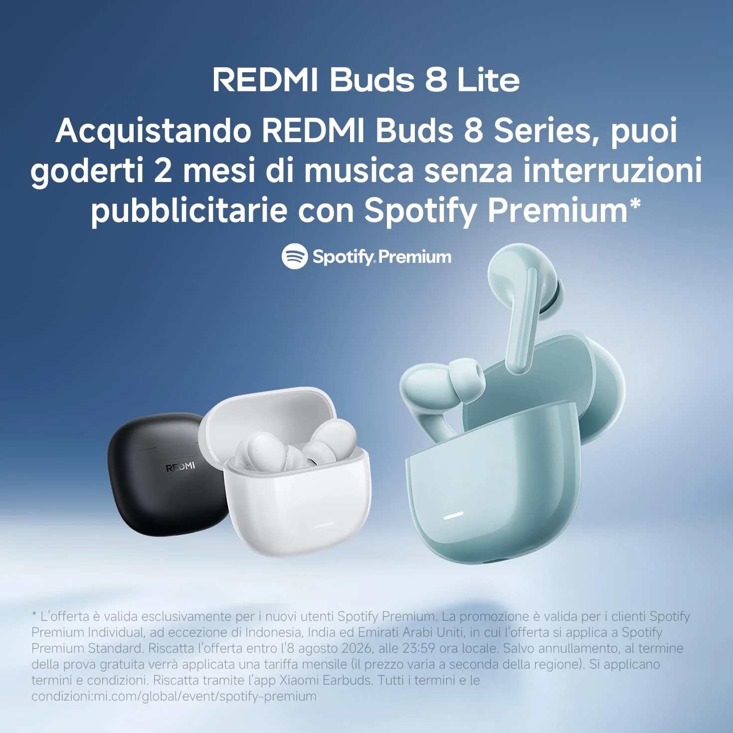 XIAOMI Redmi Buds 8 Lite cuffie TWS in-ear cancellazione rumore 42 dB driver 12,4 mm Bluetooth 5.4 Nero