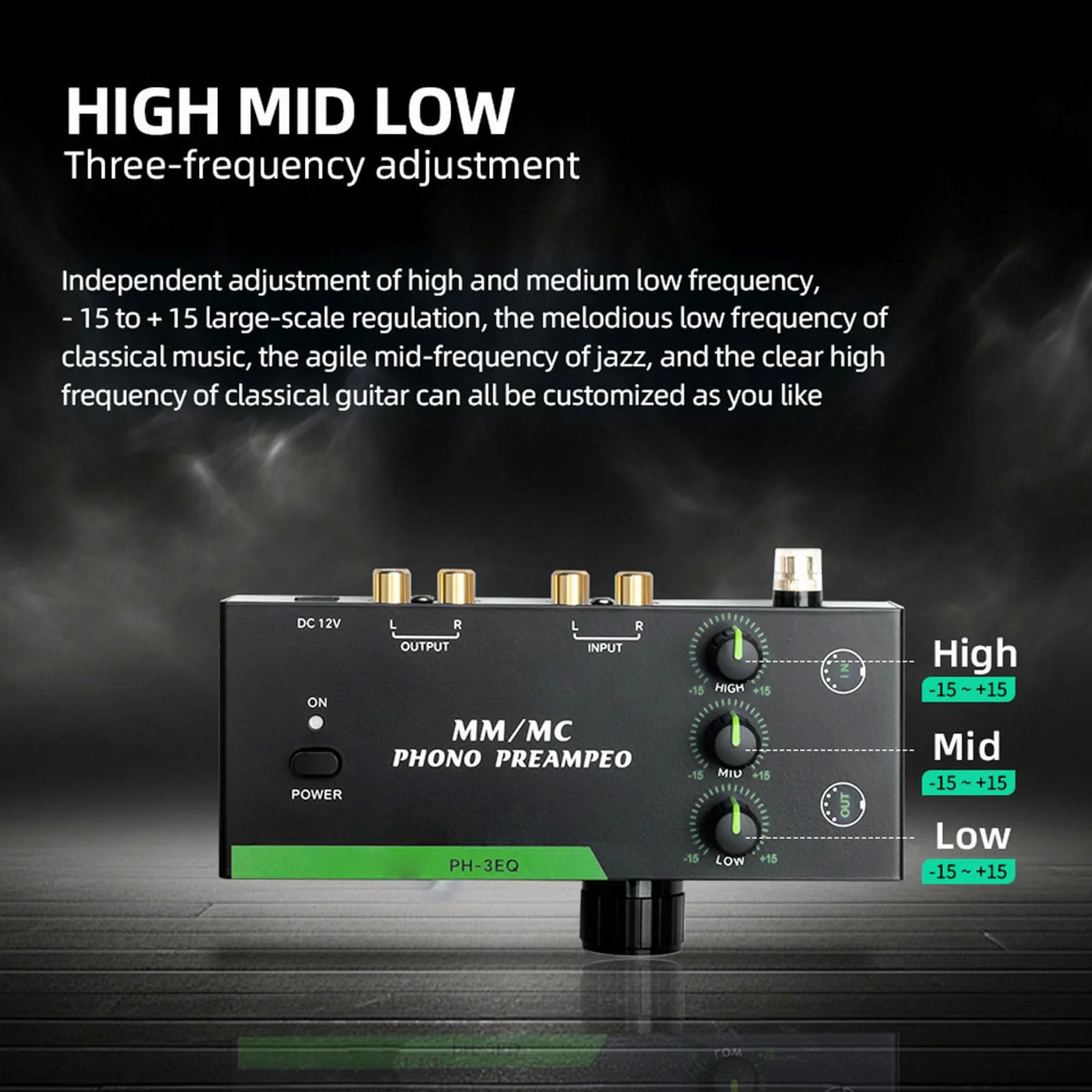 Preamplificatore Phono Mini Stereo XLR 3.5mm Giradischi Amplificatore Segnale Audio Hi-Fi Convertitore