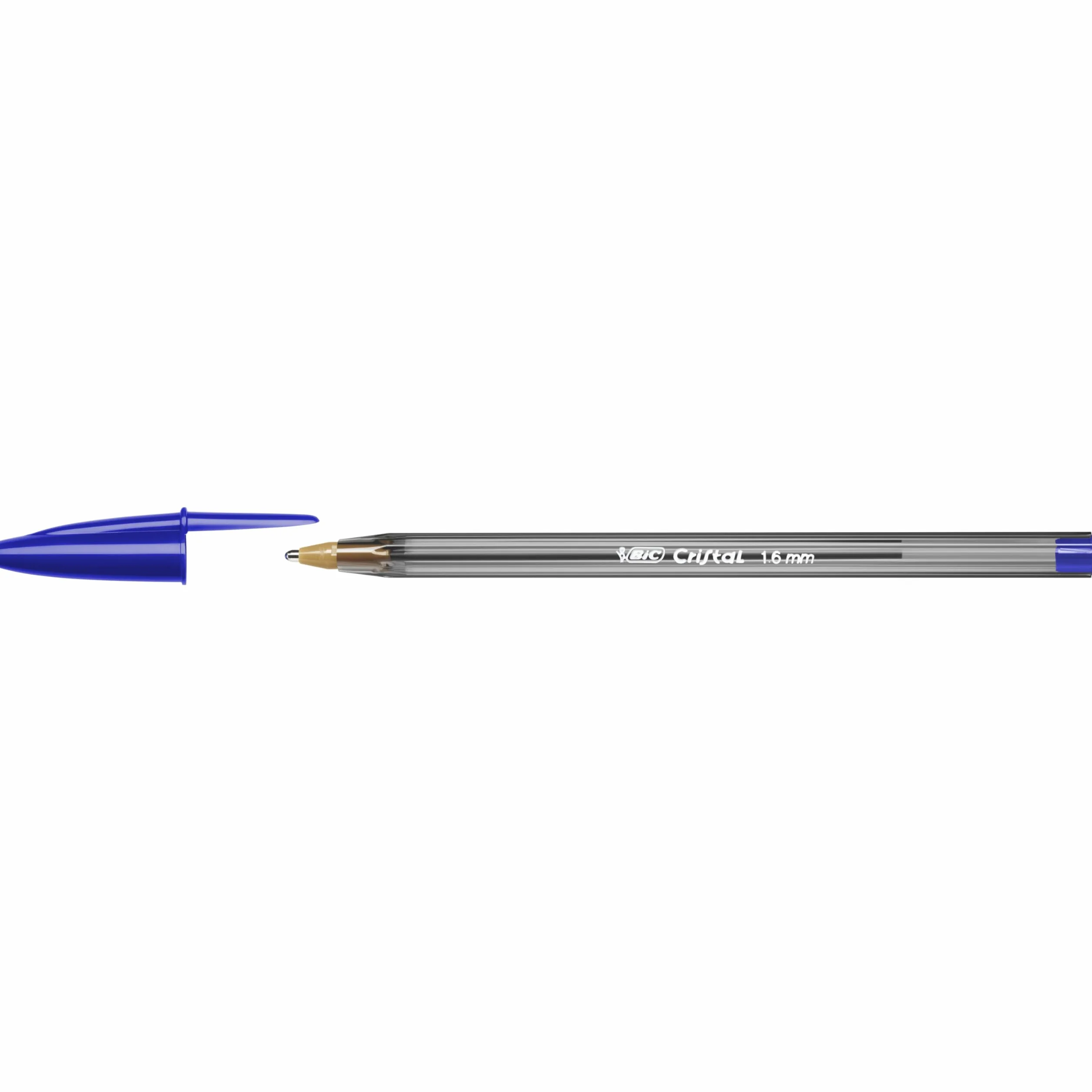 BIC Cristal Large Penne a Sfera Blu Punta Media 1.6 mm Confezione 50