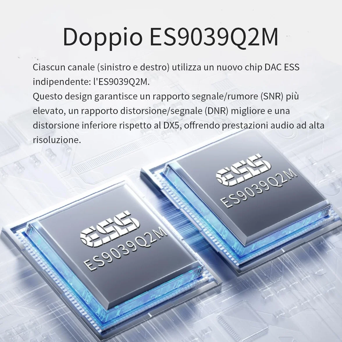 Topping DX5 II Amplificatore DAC Bilanciato 7600 mW ES9039Q2M DSD512 768 kHz USB Ottico Coassiale RCA XLR 6,35 mm 4,4 mm Argento
