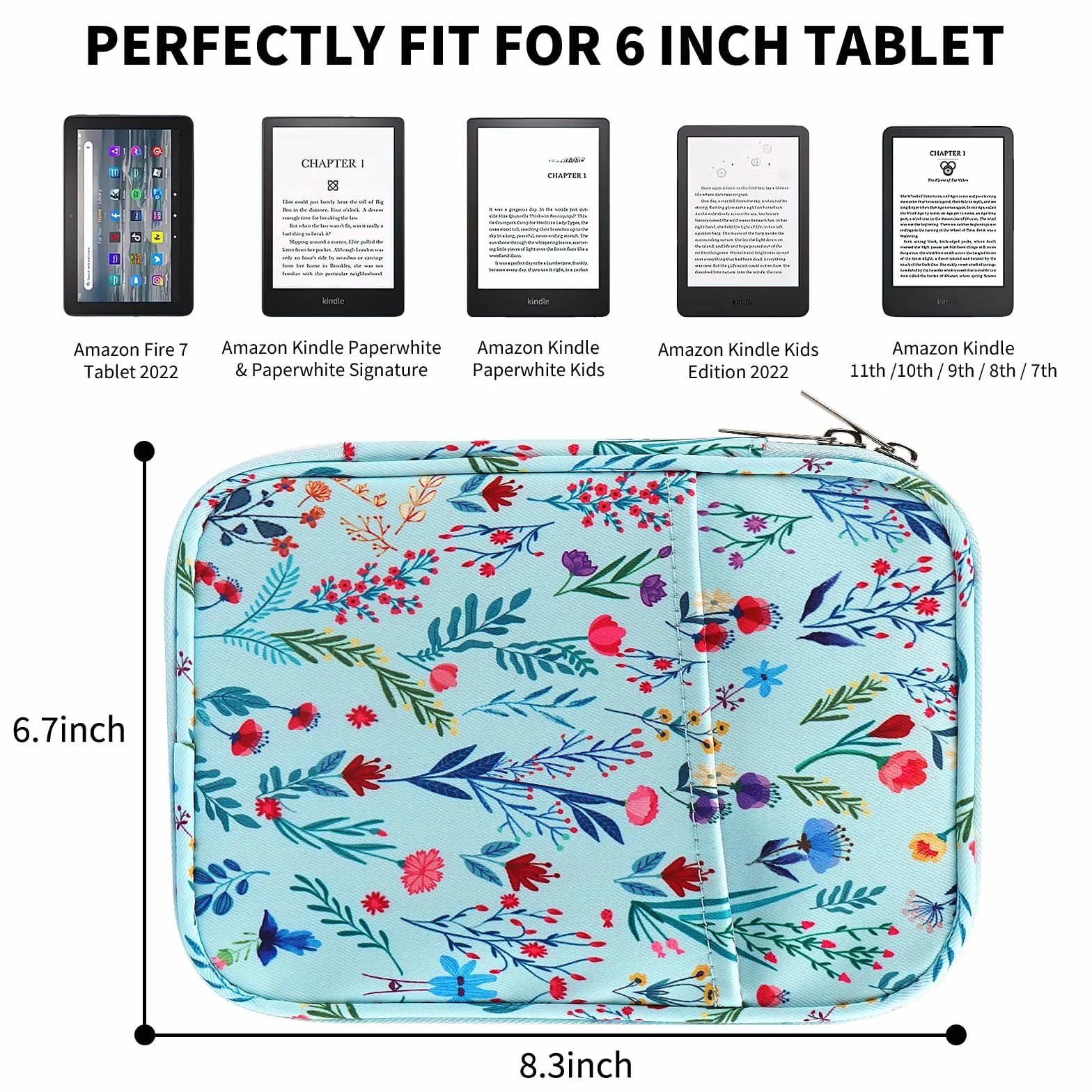 HoYiXi Protective Case for 6-6.8 inch eReaders, Compatible with Kindle Paperwhite 2025-2012, All-new Kindle, Kobo, Tolino, Anti-Drop Sleeve