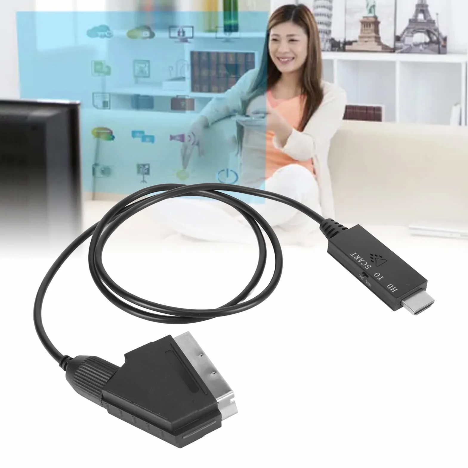 Cavo Convertitore da HDMI a Scart con Interfaccia Multimediale HD