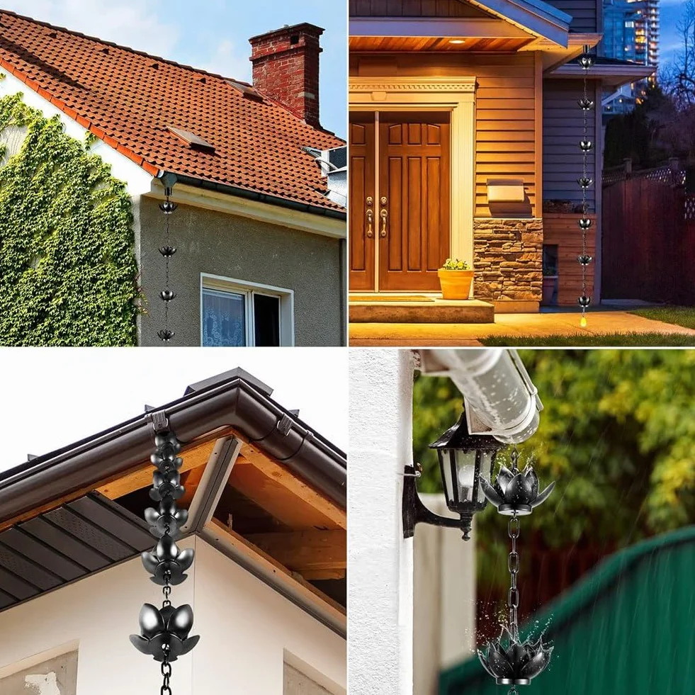 Catena Decorativa per Grondaie, Efficiente Deviazione Acqua Pluviale
