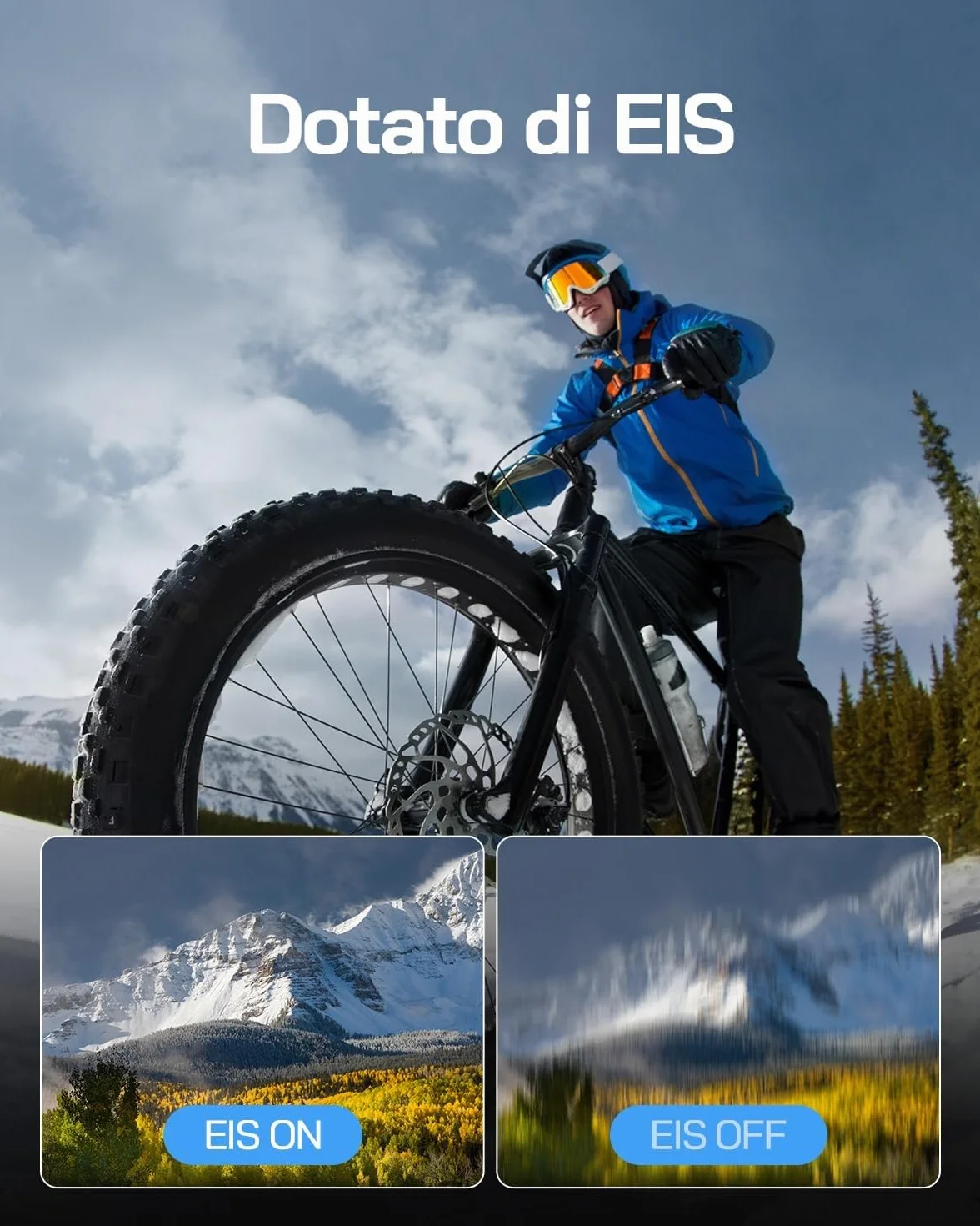 WOLFANG Action Camera 4K 30FPS 20MP WIFI 170° Wide Angle 40M Waterproof with External Mic Remote 2 Batteries