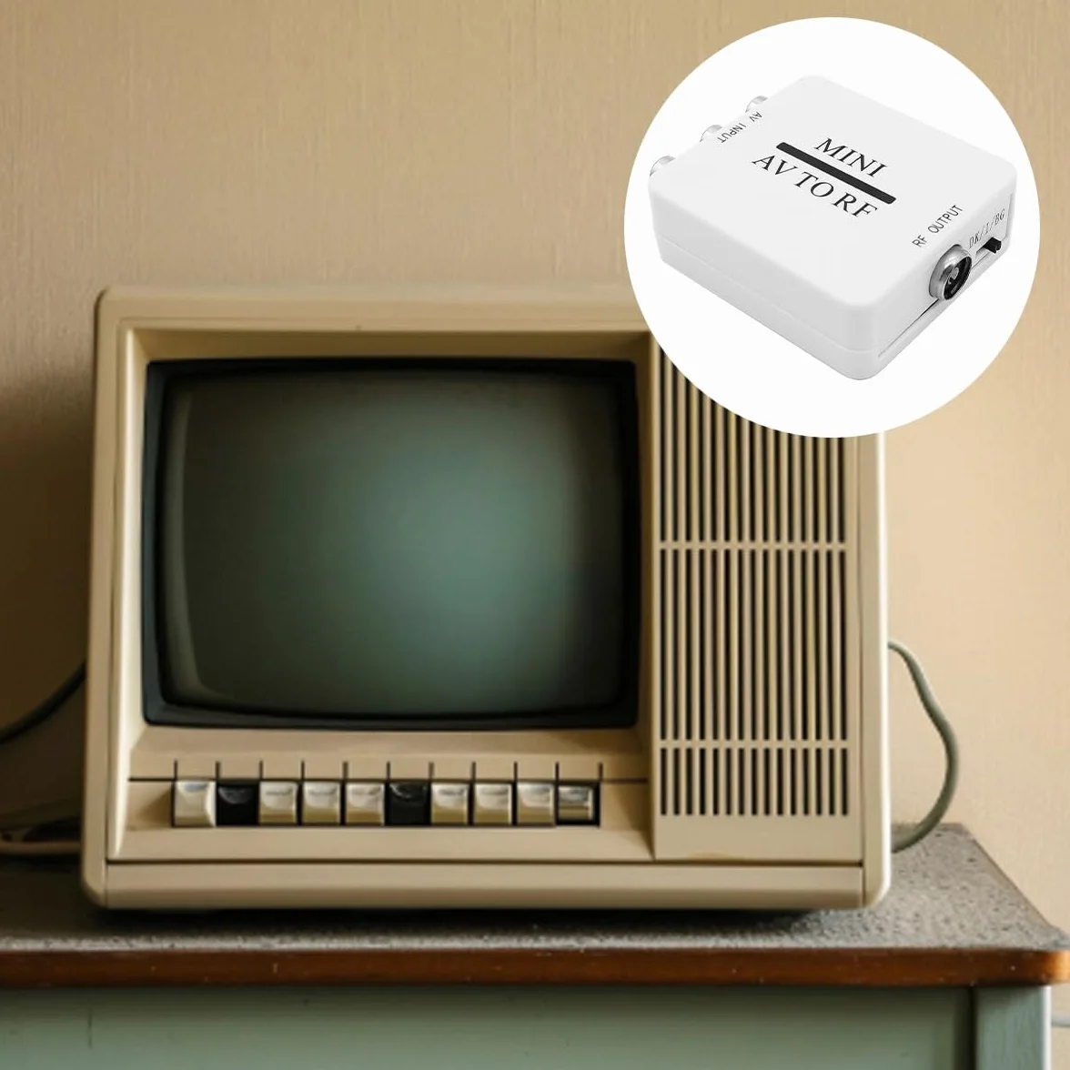 Convertidor Modulador AV a RF Bidireccional RCA Compuesto Adaptador AV2 PAL NTSC SECAM