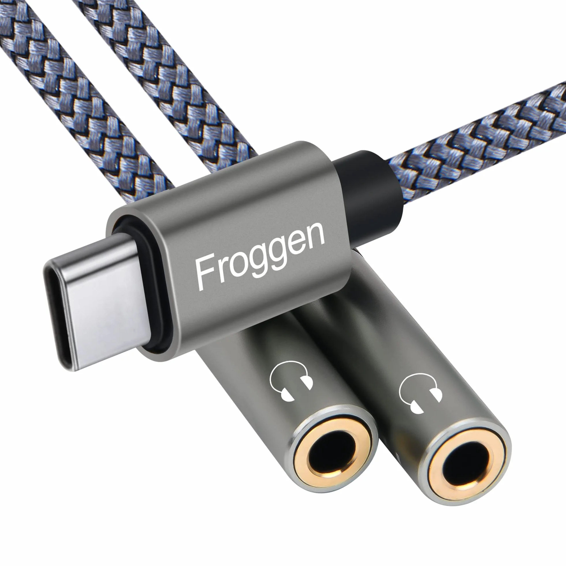 Adattatore splitter jack USB C a doppio ingresso 3,5 mm per cuffie Aux compatibile con Pad Pro 2020, Galaxy S20+ Note 20, Pixel 4 XL, OnePlus 8T, P40/P30 Pro