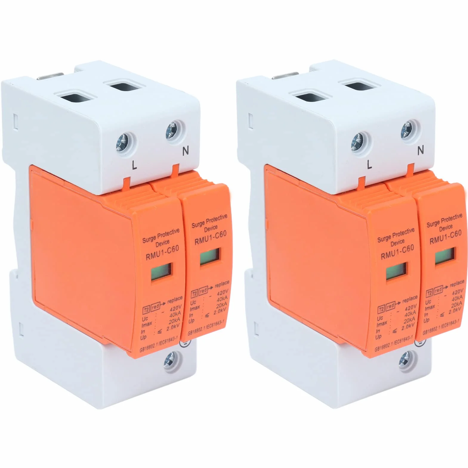 DEWIN Scaricatore di Sovratensione 2P 40kA 420V Dispositivo di Protezione Contro Le Sovratensioni