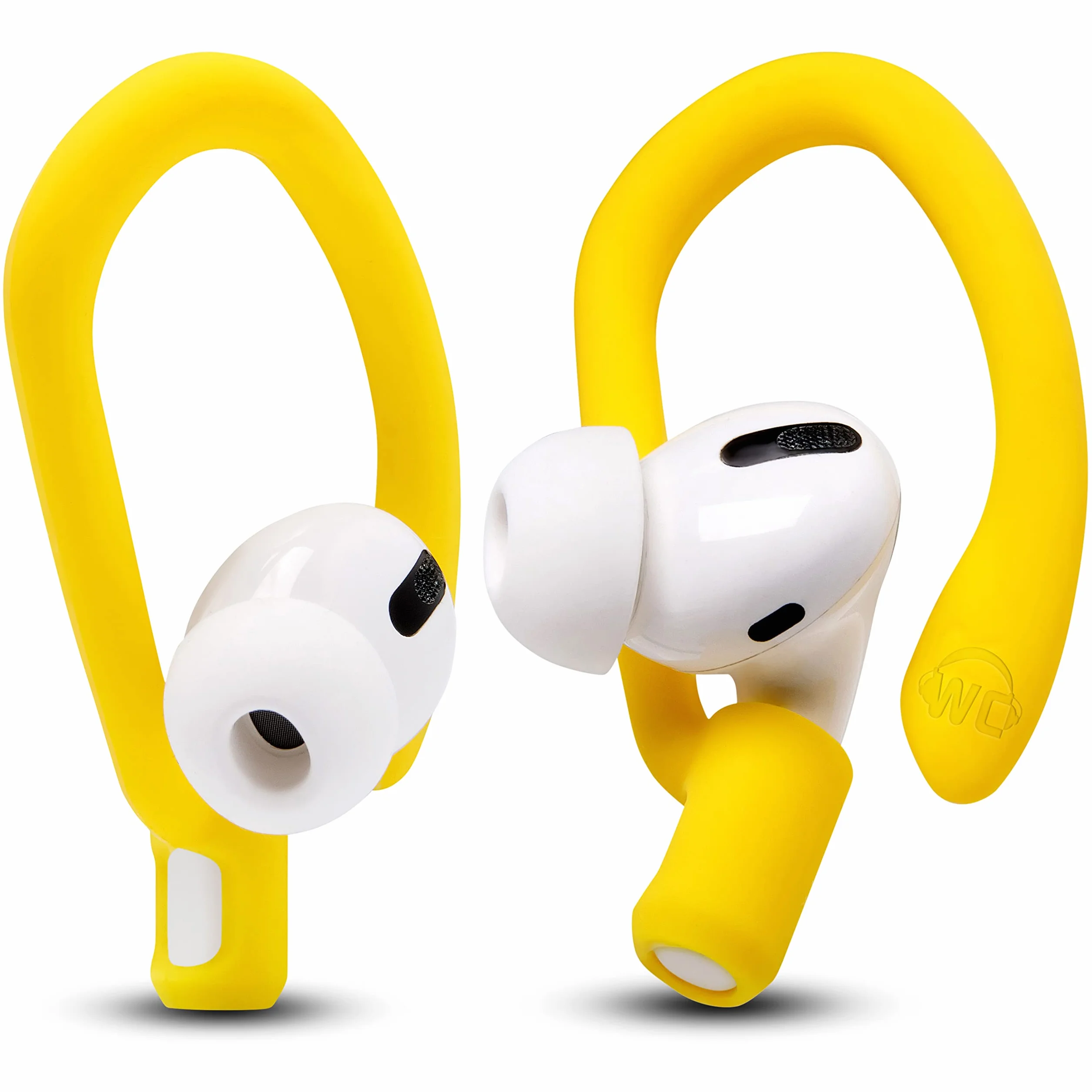 Wicked Cushions WC HookZ Ganci sopra l'orecchio per AirPods Pro 1, 2 e AirPods 1, 2, 3 - Due paia, Neon Yellow