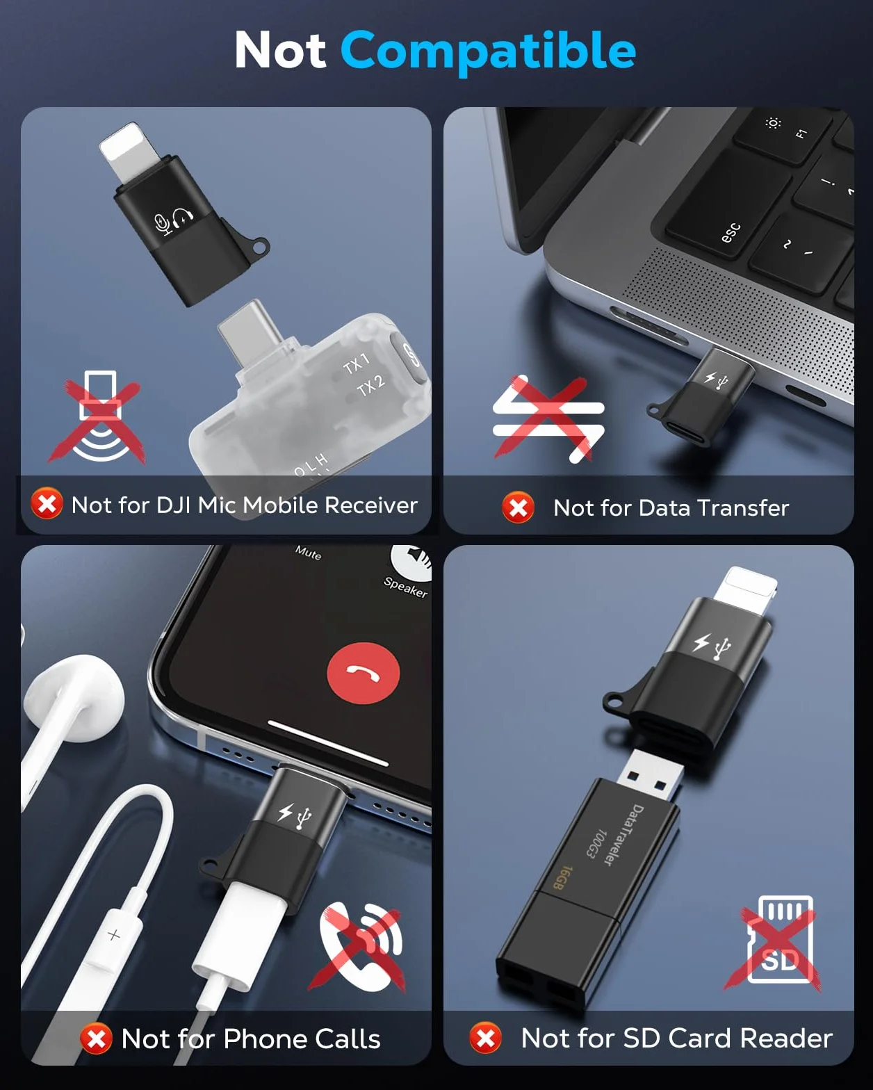 MoKo Adattatore USB C a Lightning per DJI Mic Mini, Apple Earpods/iPhone 14/13/12/11, Ricarica - 1 Pezzo
