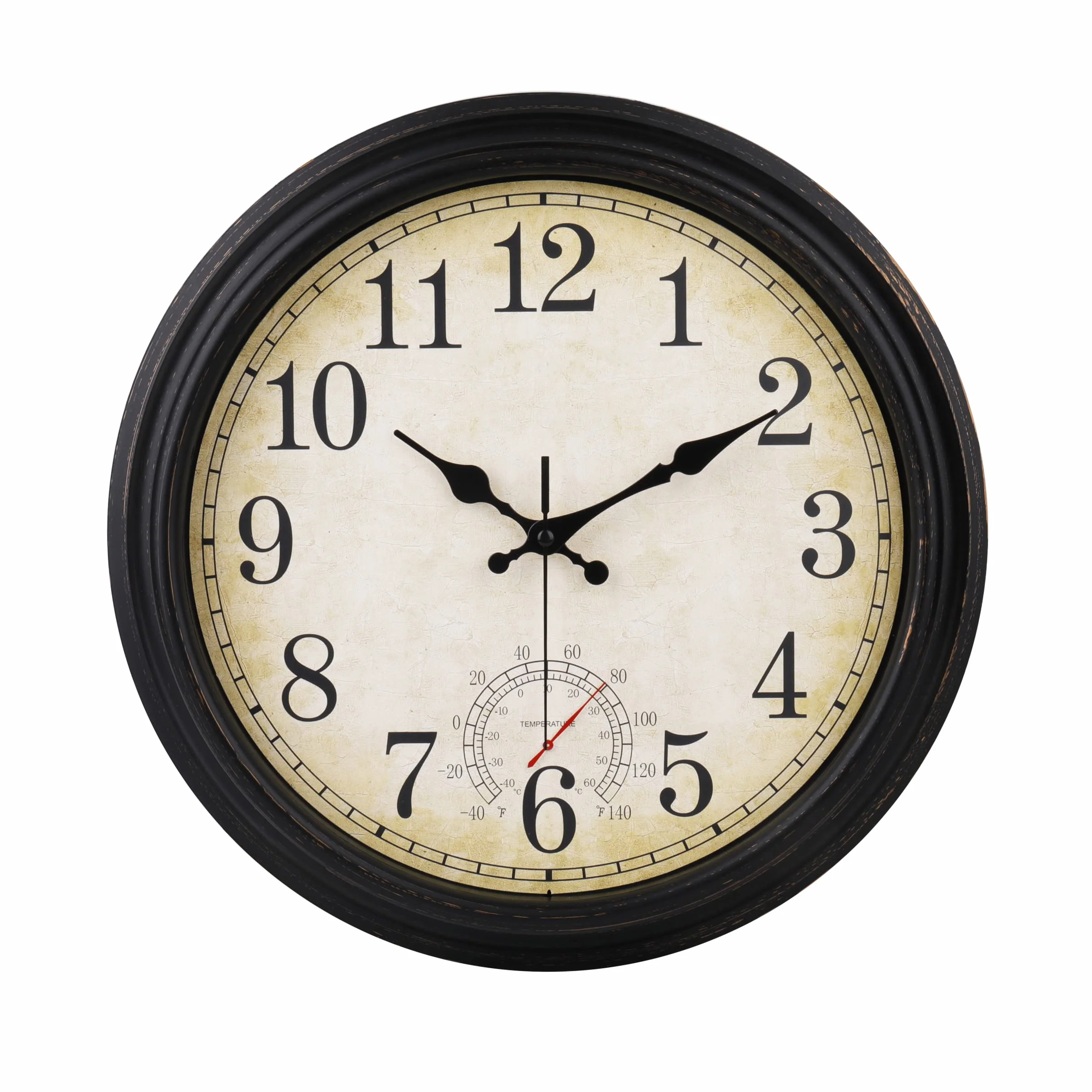 Orologio da parete con indicazione della temperatura orologio da parete per esterni grande orologio da giardino impermeabile e resistente alle intemperie per giardino e terrazza piscina (40cm bronzo)