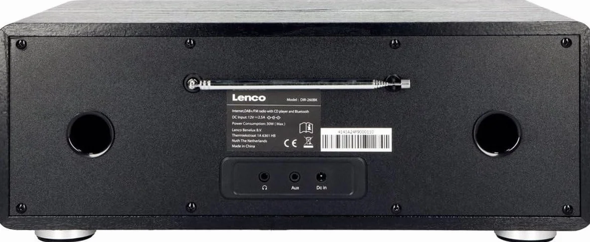 Lenco DIR 260 Internet Radio Wi-Fi Bluetooth DAB+ FM CD AUX 2x10W RMS Nero