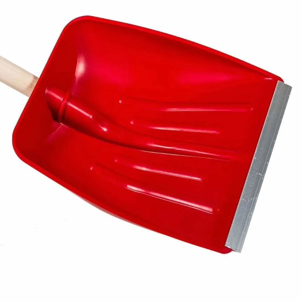 Pala Neve in ABS con Profilo Rinforzato in Alluminio – Manico in Legno 135 cm Made in Italy – Lama 39–41 cm – Resistente Antiusura per Esterno