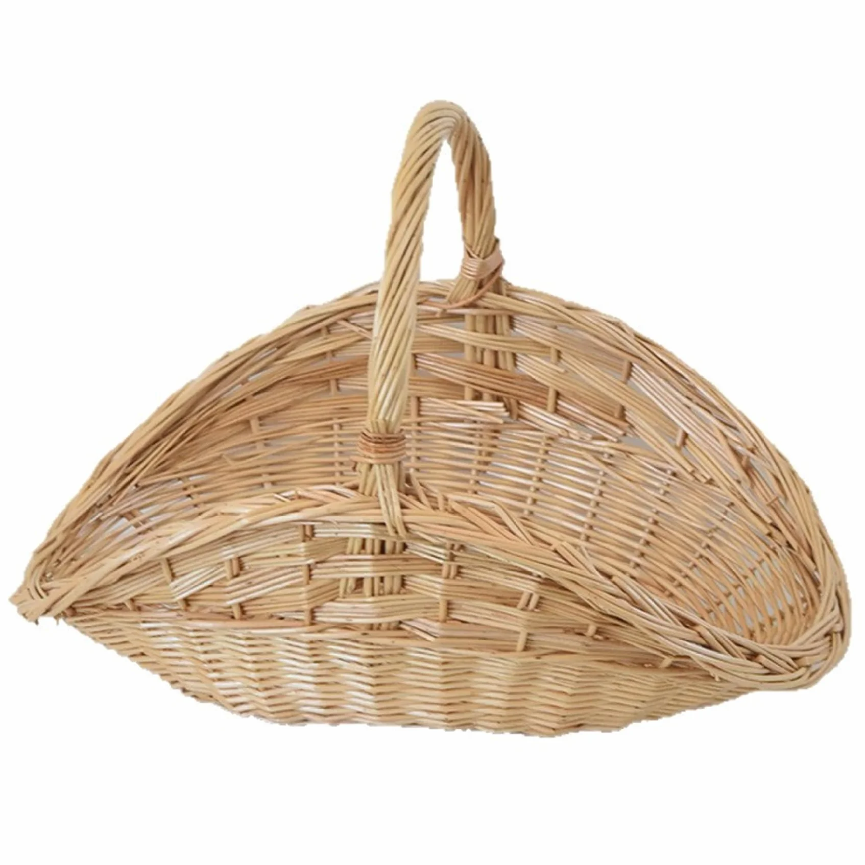 Cestino da giardino in rattan, cestino portaoggetti da picnic in vimini con manico, supporto portatile e robusto per frutta, verdura e attività all'aperto