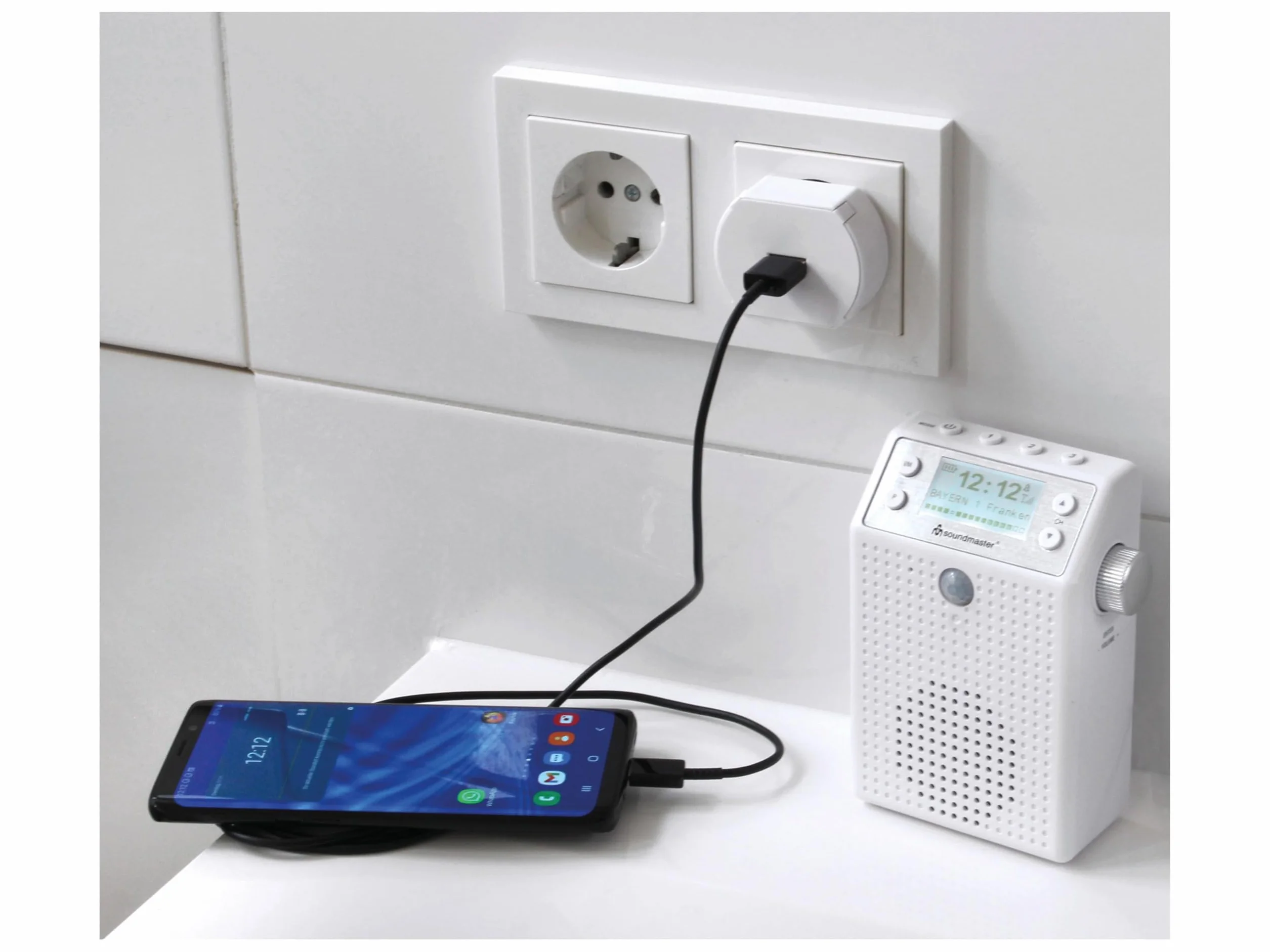 Soundmaster DAB60WE Radio Da Doccia Portatile con DAB+ FM-RDS Bluetooth
