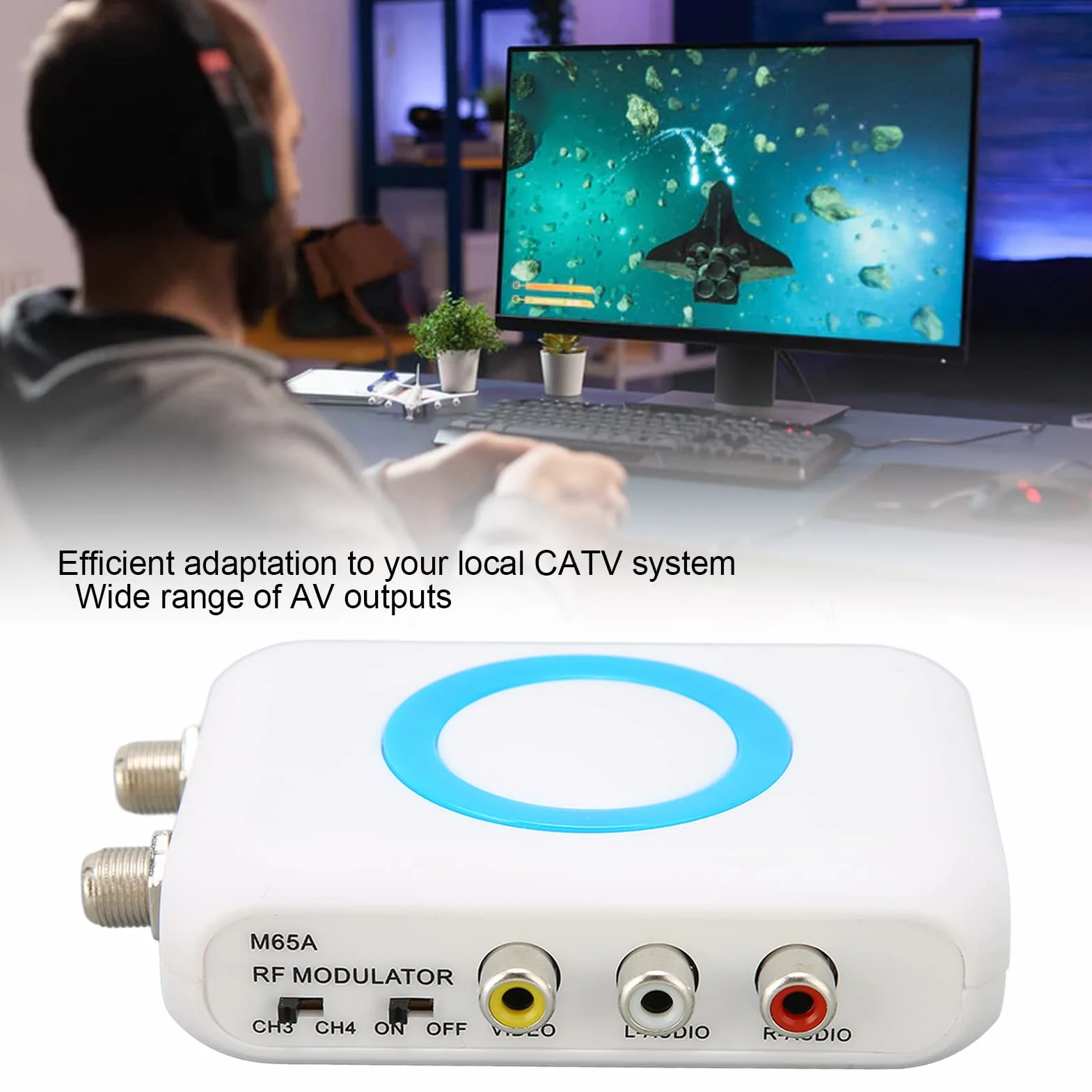 Modulatore RF HDMI, Convertitore RCA a RF per TV ABS HD, Supporto Pal NTSC