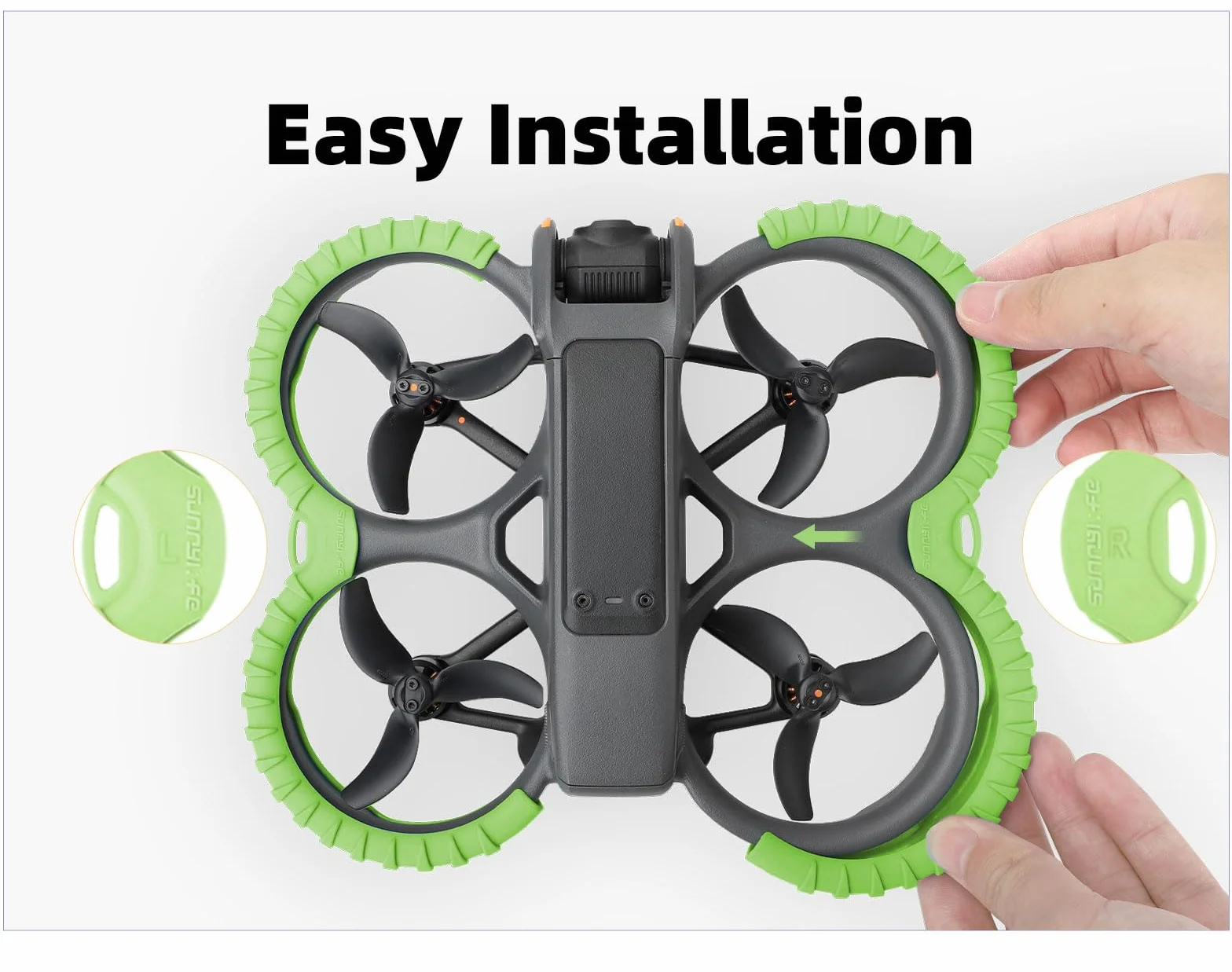 DJI Avata 2 TPU Propeller Guard Anelli di Protezione Paraurti Posteriore Nero Set