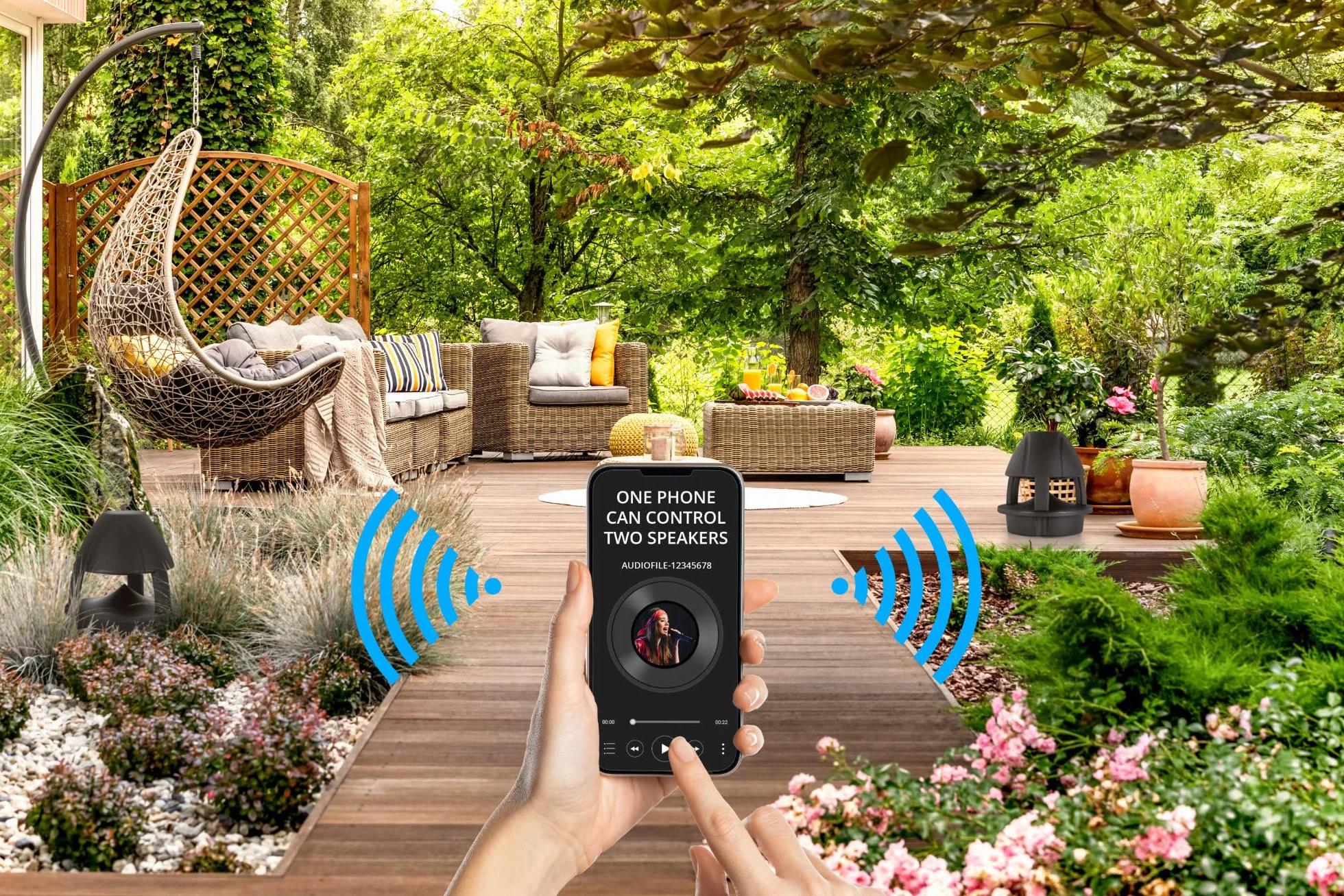 McGrey WPL-660BK BT 2 vie casse attive outdoor 360° giardino Bluetooth 10m IP56 nero
