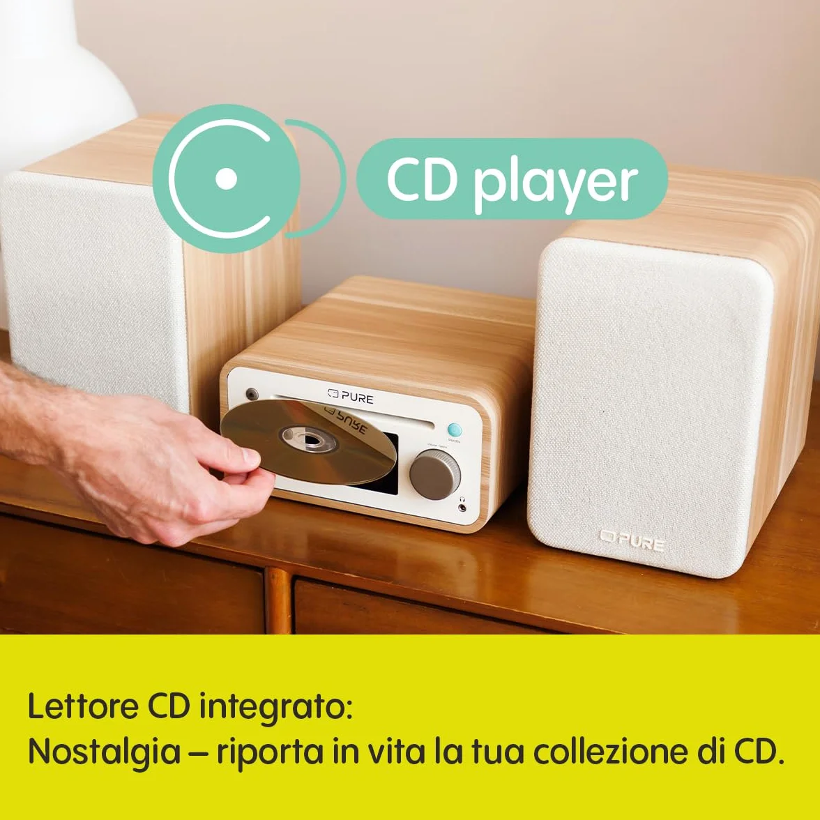 Compatti Mini Stereo Bluetooth Hi Fi 254591 CLASSIC Cotone Bianco