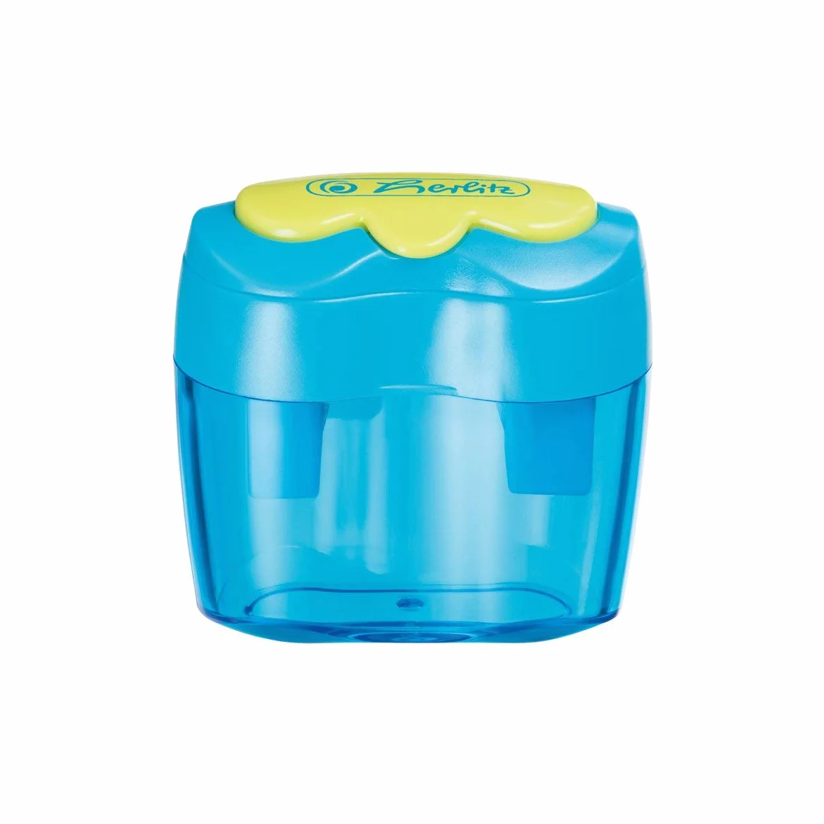 Herlitz Serie Fancy 1 Temperamatite Ergonomico con Contenitore Temperino Doppio per Matite Pastelli Jumbo e Triangolari
