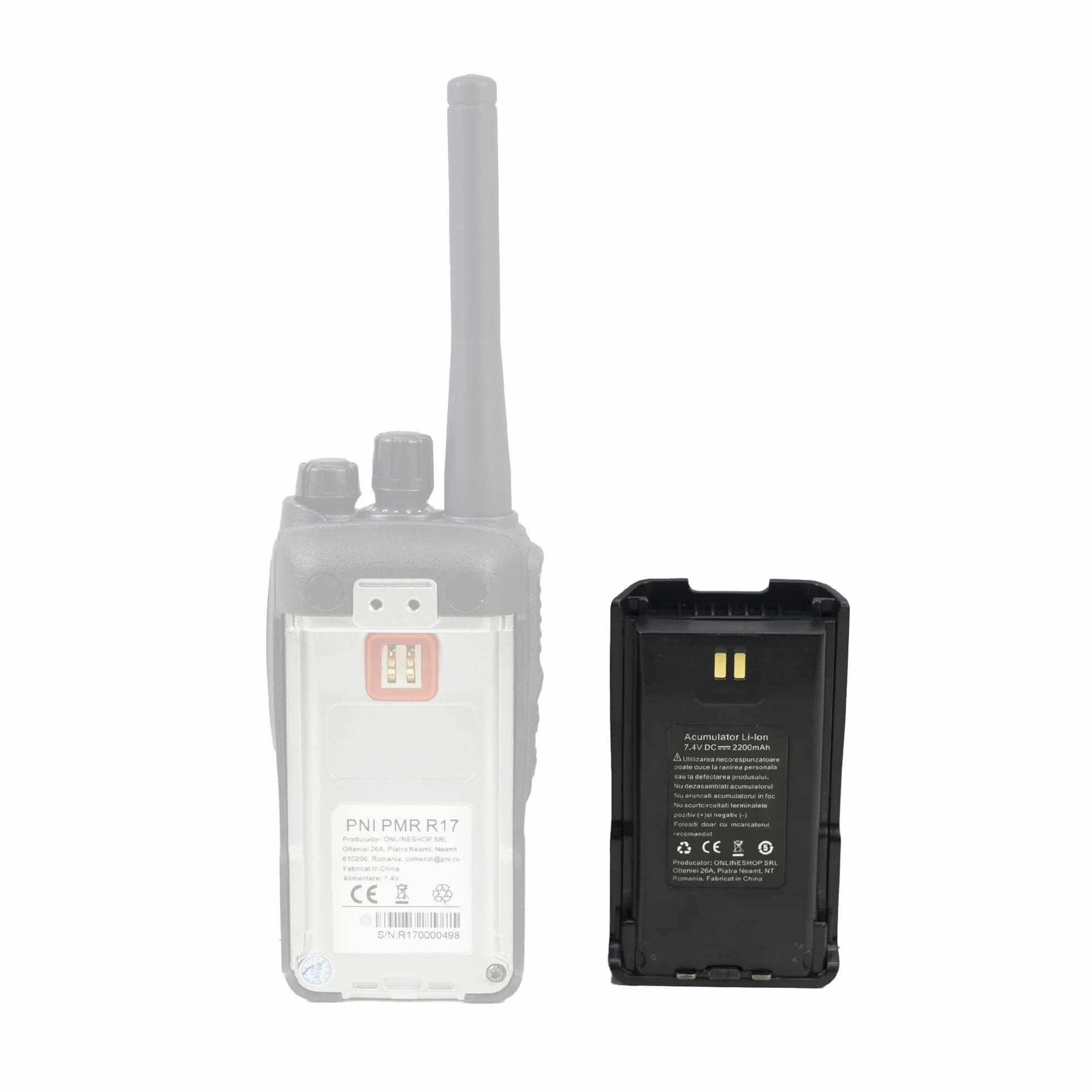 Bateria PNI PB-R17 do PNI PMR R17 Stacja Radiowa, Litowo-jonowa, 2200mAh, 7.4V