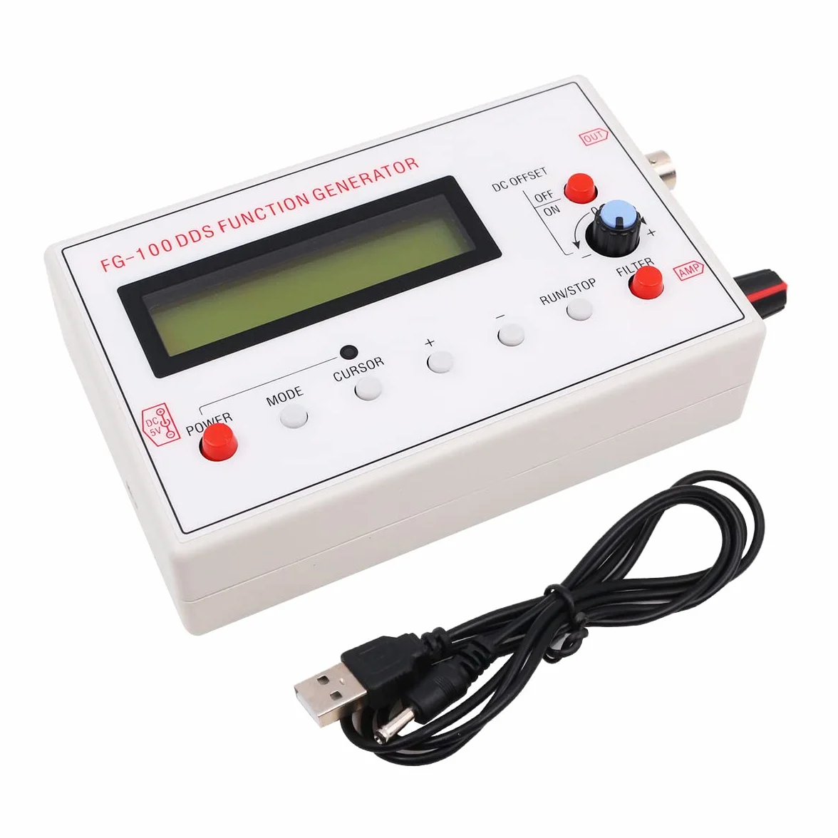 1HZ-500KHZ DDS Generatore di segnale Generatore di frequenza Forma d'onda di uscita - Onda sinusoidale Quadrata Onda Triangolo Onda a dente di sega in avanti Onda a dente di sega inversa